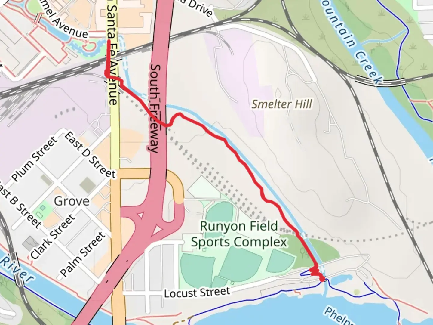 An image depicting the trail Phelps Creek Multi-Use Path and its surrounding area.