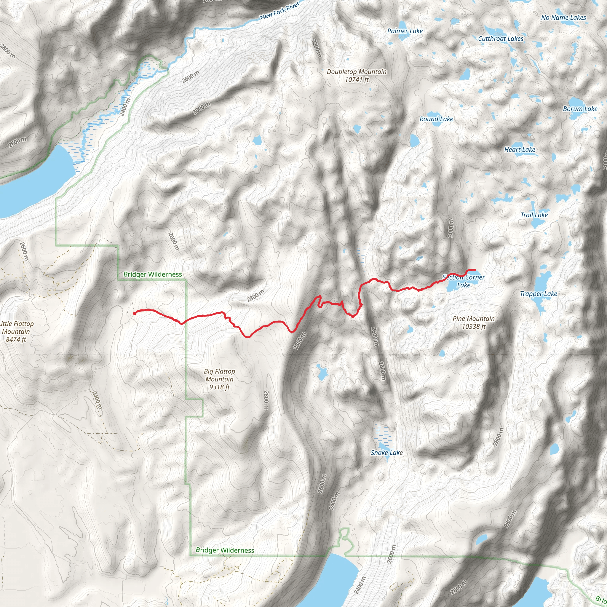 Section Corner Lake Trail mobile static map