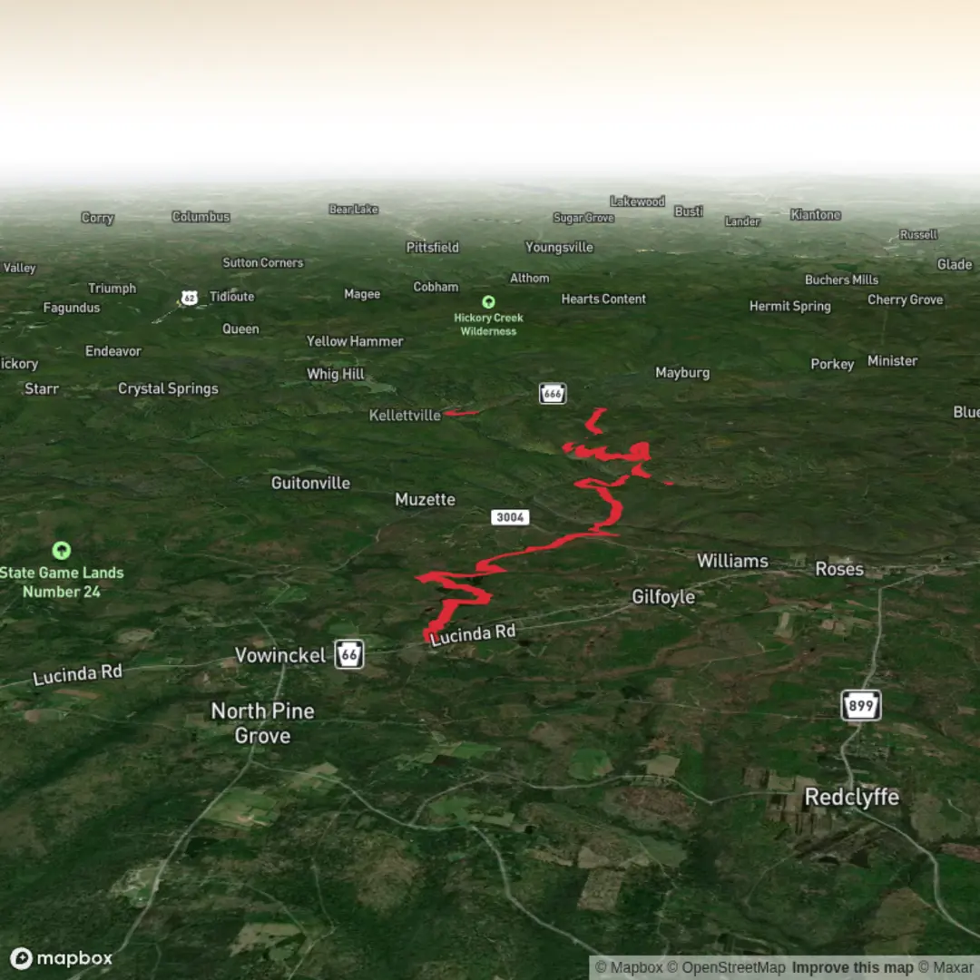 An image depicting the trail Tionesta Creek via NCT and its surrounding area.