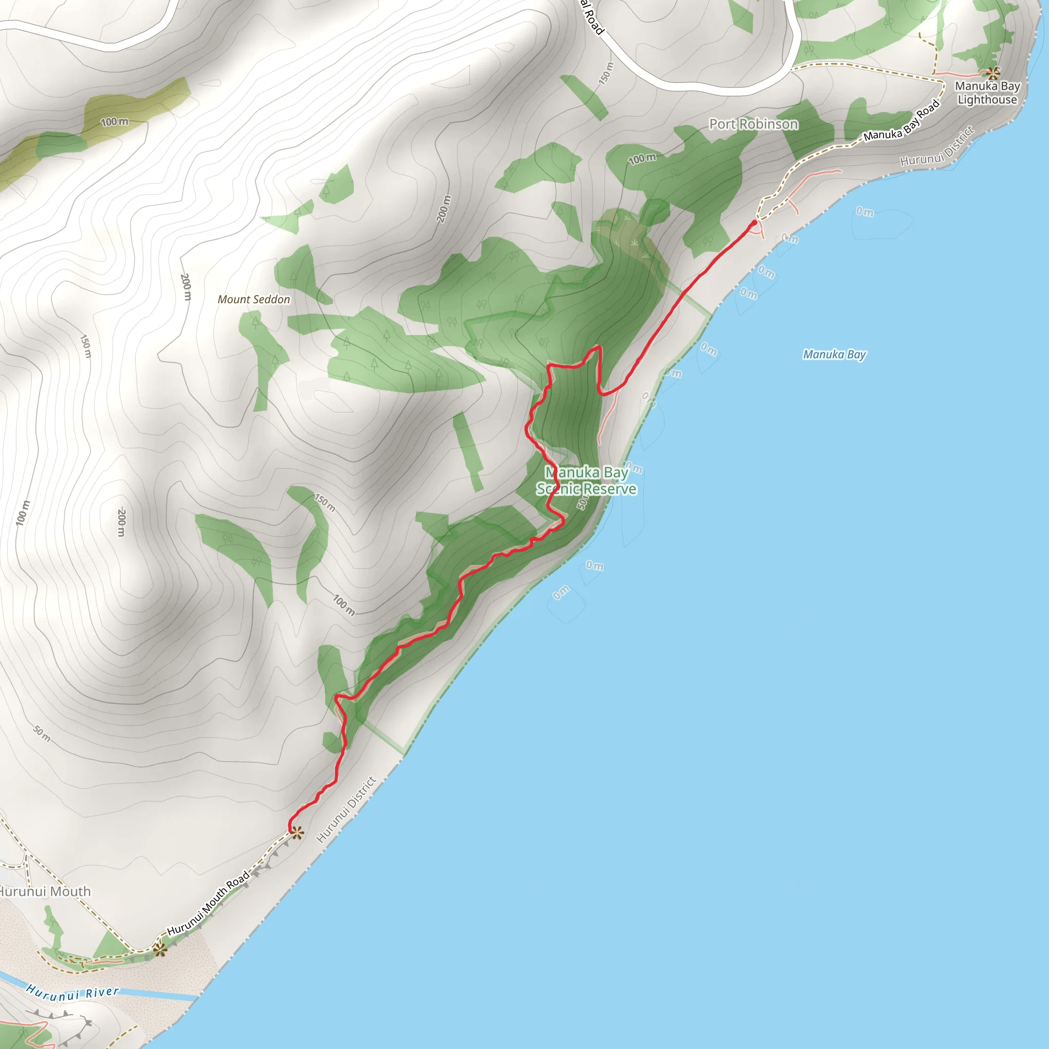 Manuka Bay Track mobile static map