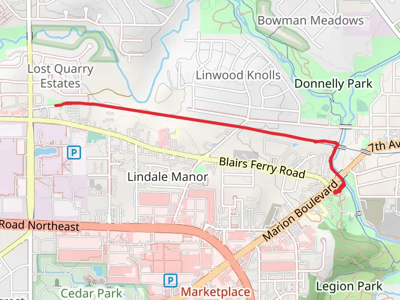 CeMar Trail and Grant Wood Trail