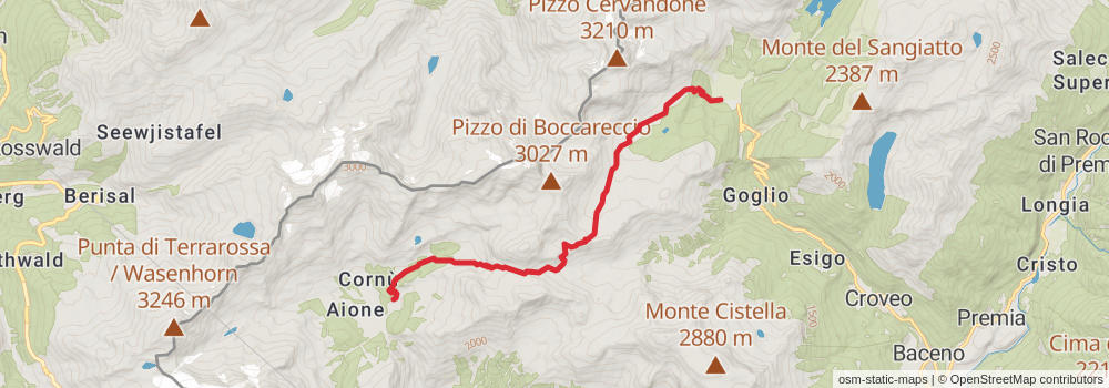 Sentiero Italia - Alps Section stage 117 Map