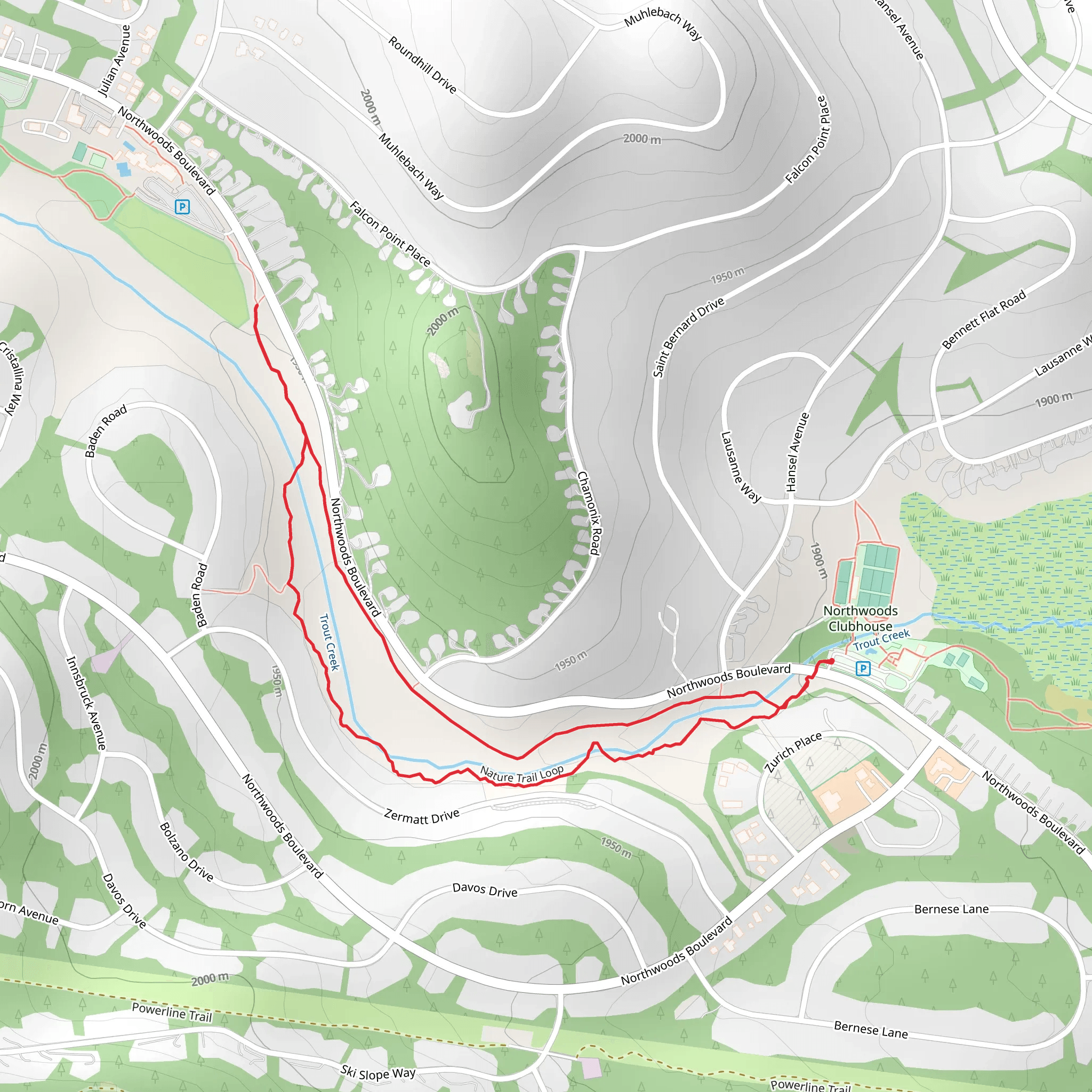 Trout Creek and Nature Trail Loop mobile static map