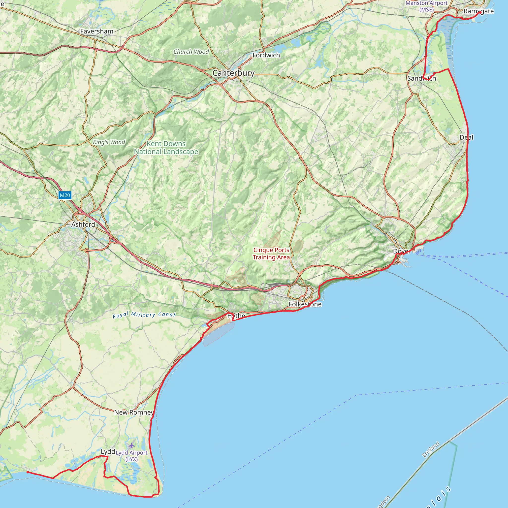 England Coast Paths - Southeast S mobile static map