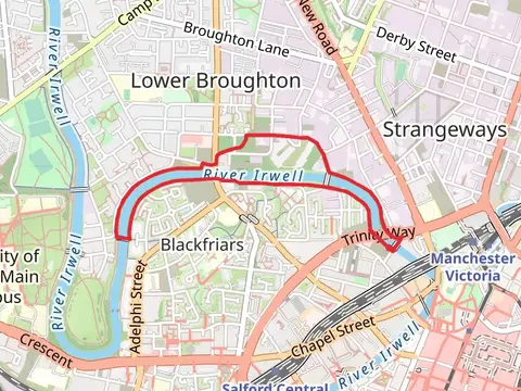 River Irwell and Adelphi Footbridge via The Salford Trail