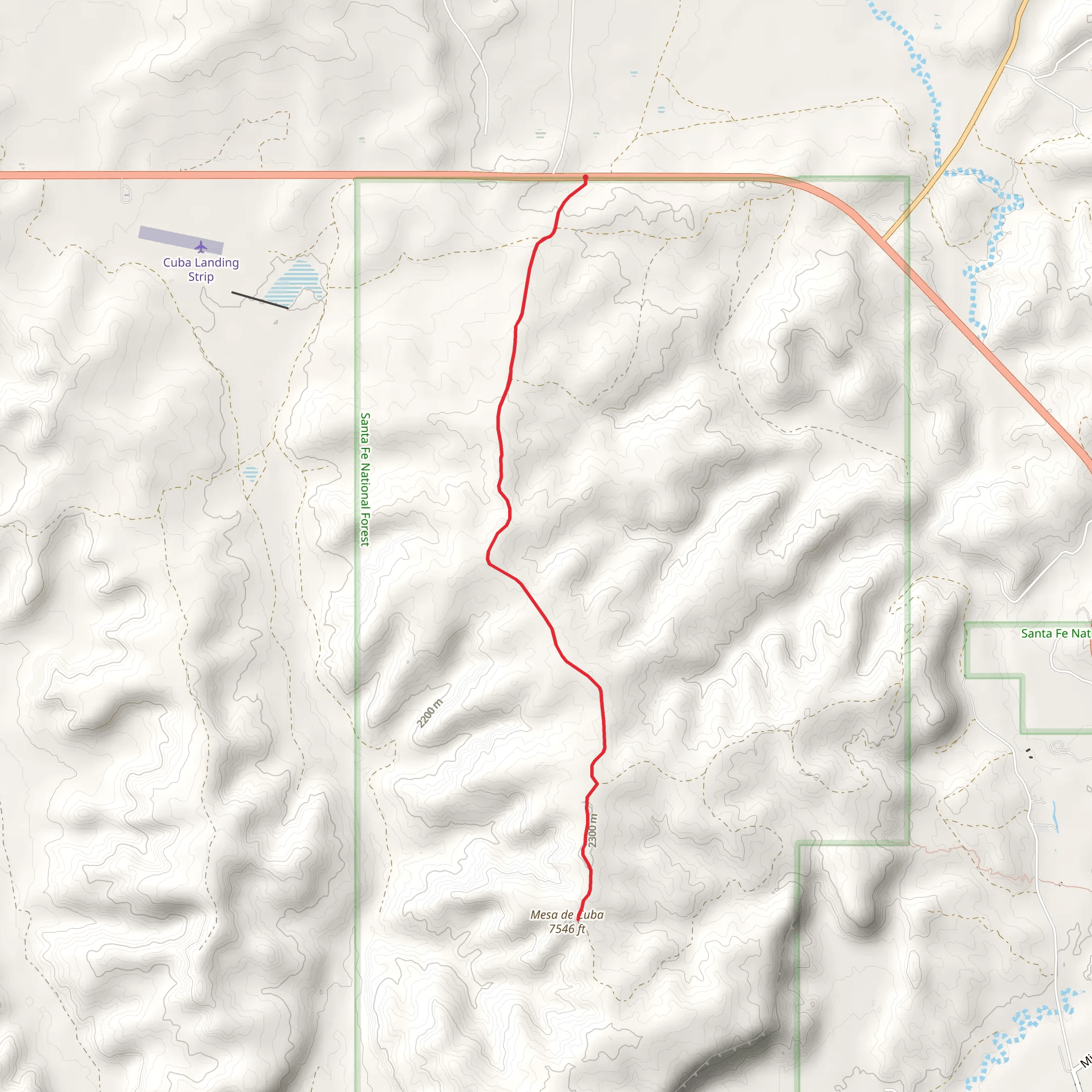 Mesa de Cuba from USFS Road 88 mobile static map