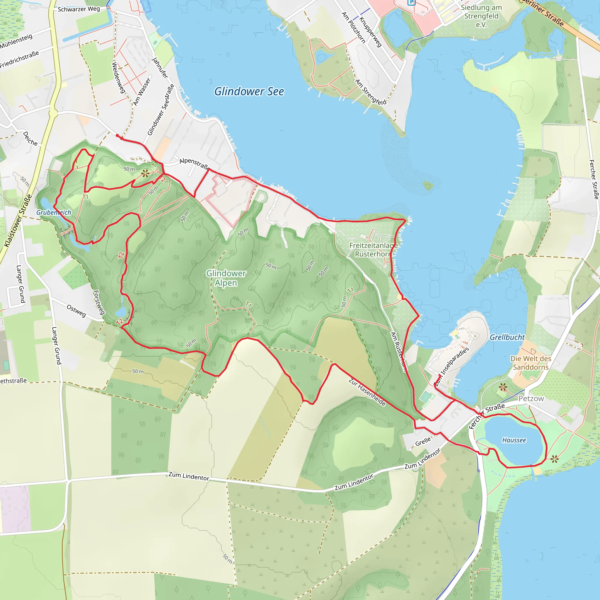 Grubenteich and Haussee Loop mobile static map