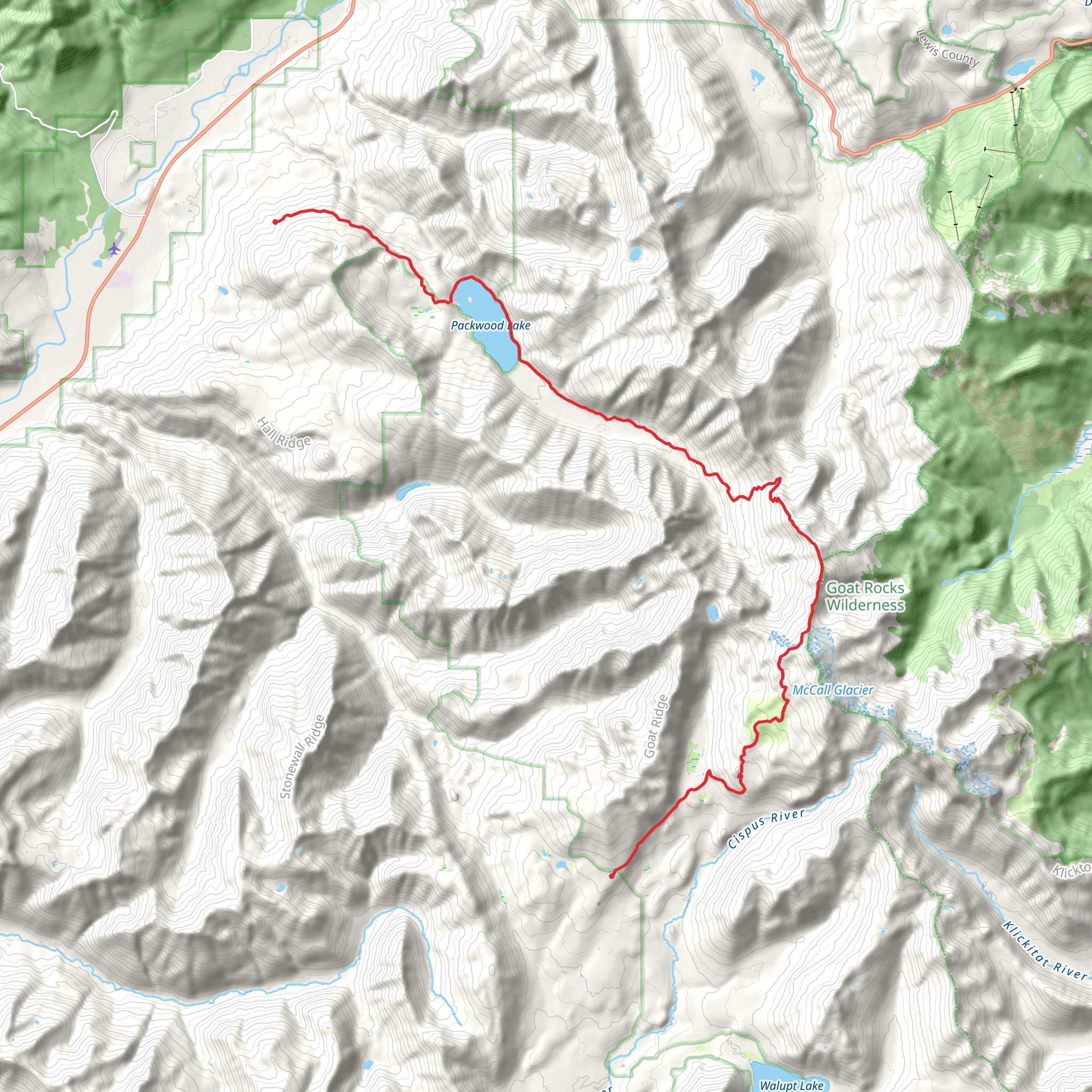 Snowgrass, Packwood Lake and Upper Lake Creek Trail mobile static map