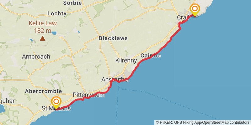 Fife Coastal Path stage 6 Map