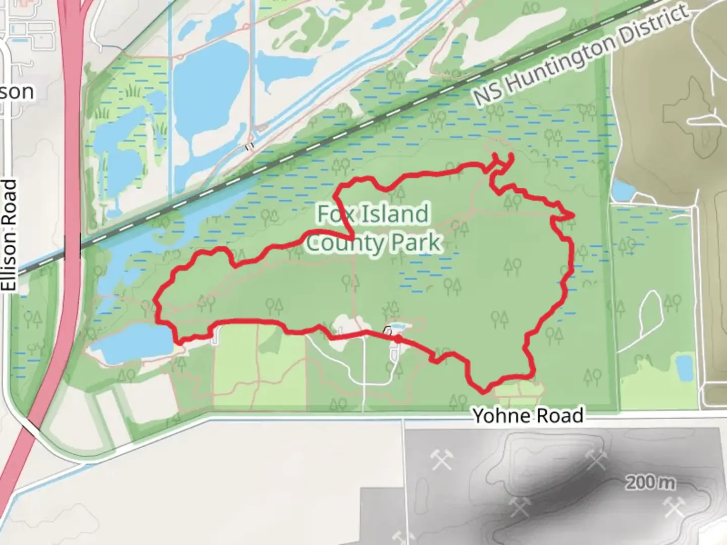 An image depicting the trail Yohne Road Loop - North and its surrounding area.