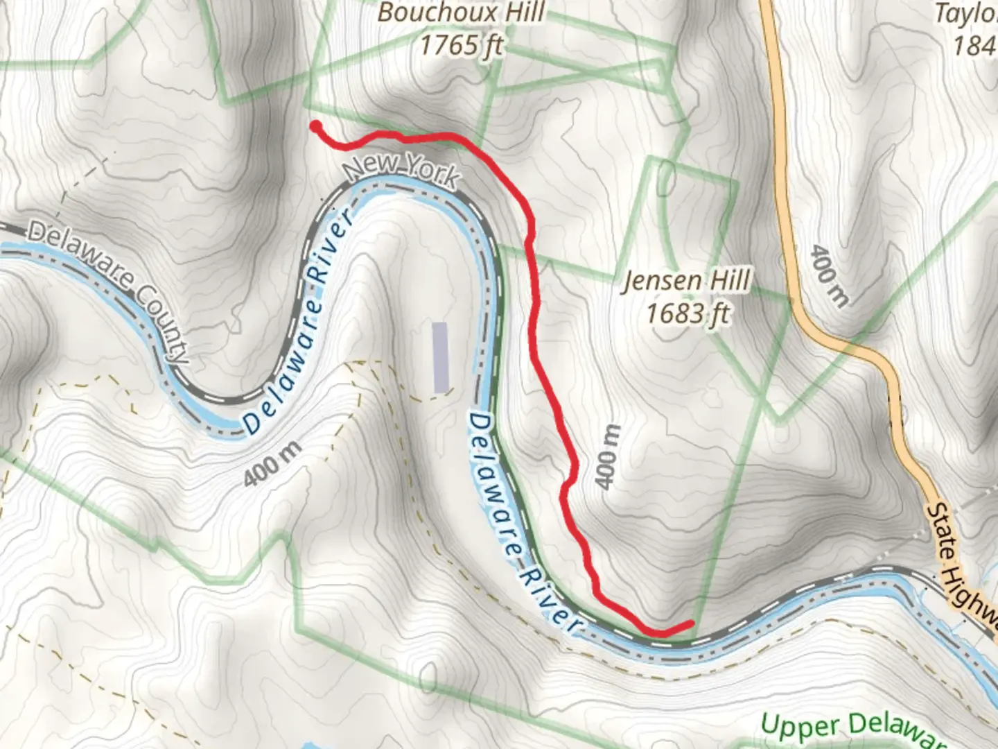 An image depicting the trail Delaware River Out and Back and its surrounding area.