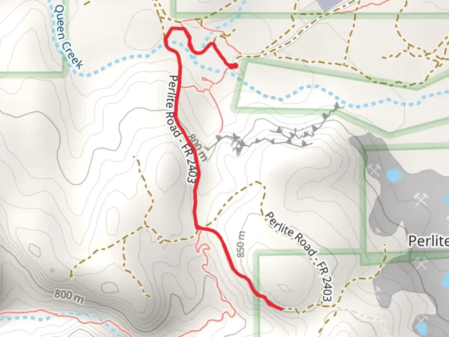 An image depicting the trail Queen Creek and Legends of Superiors Trail and its surrounding area.