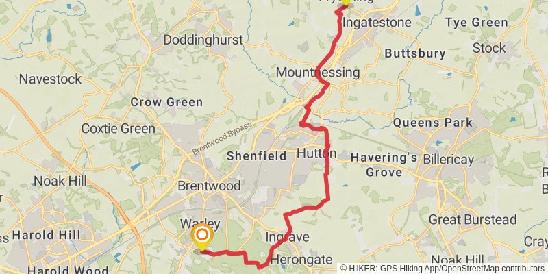 London Green Belt Way stage 9 Map