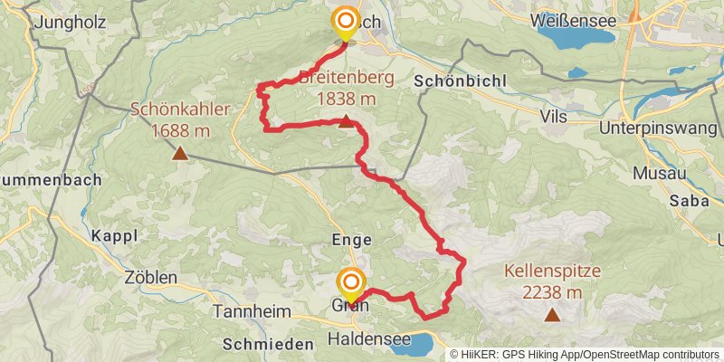 Himmelsstürmer-Route stage 21 Map
