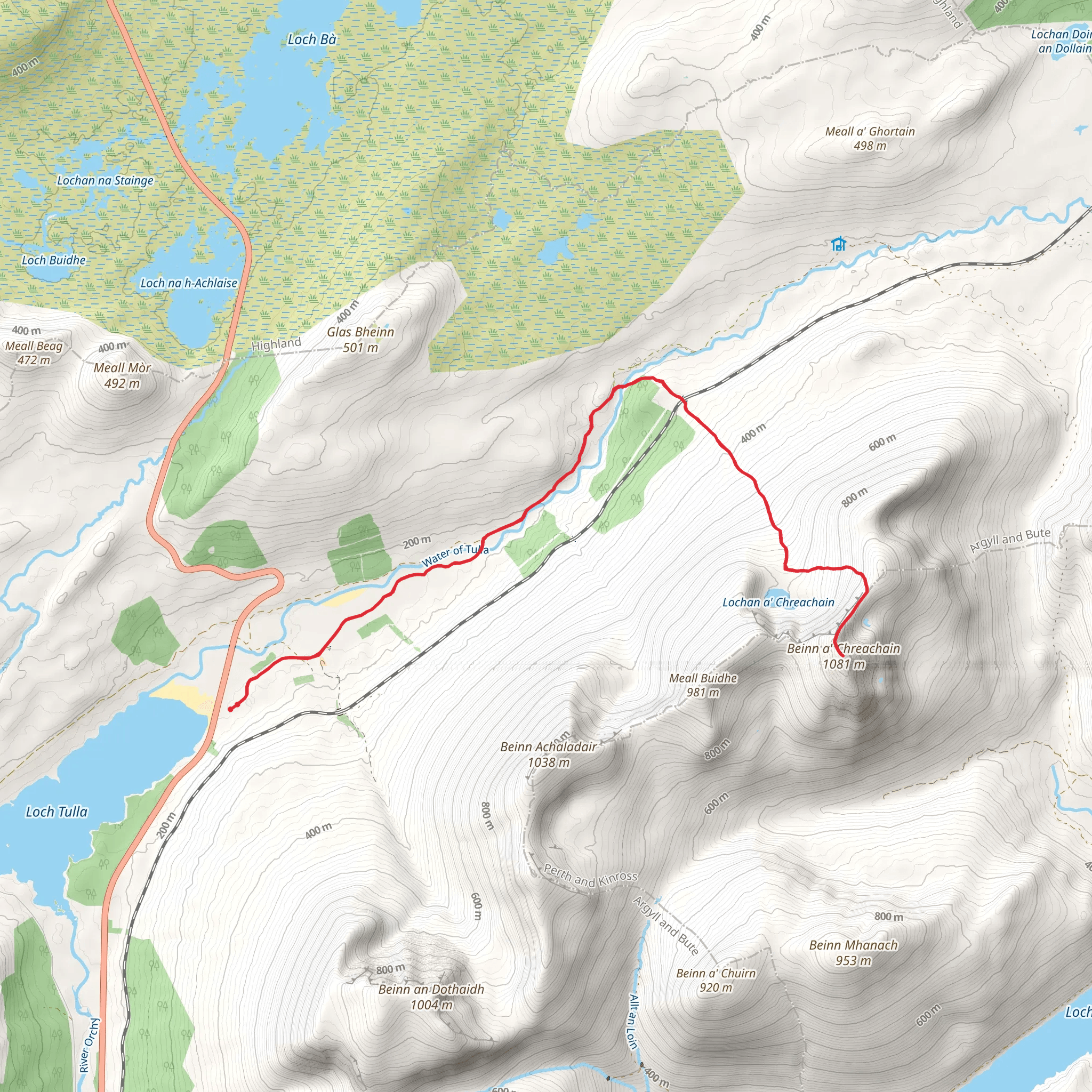 Beinn a' Chreachain Walk mobile static map