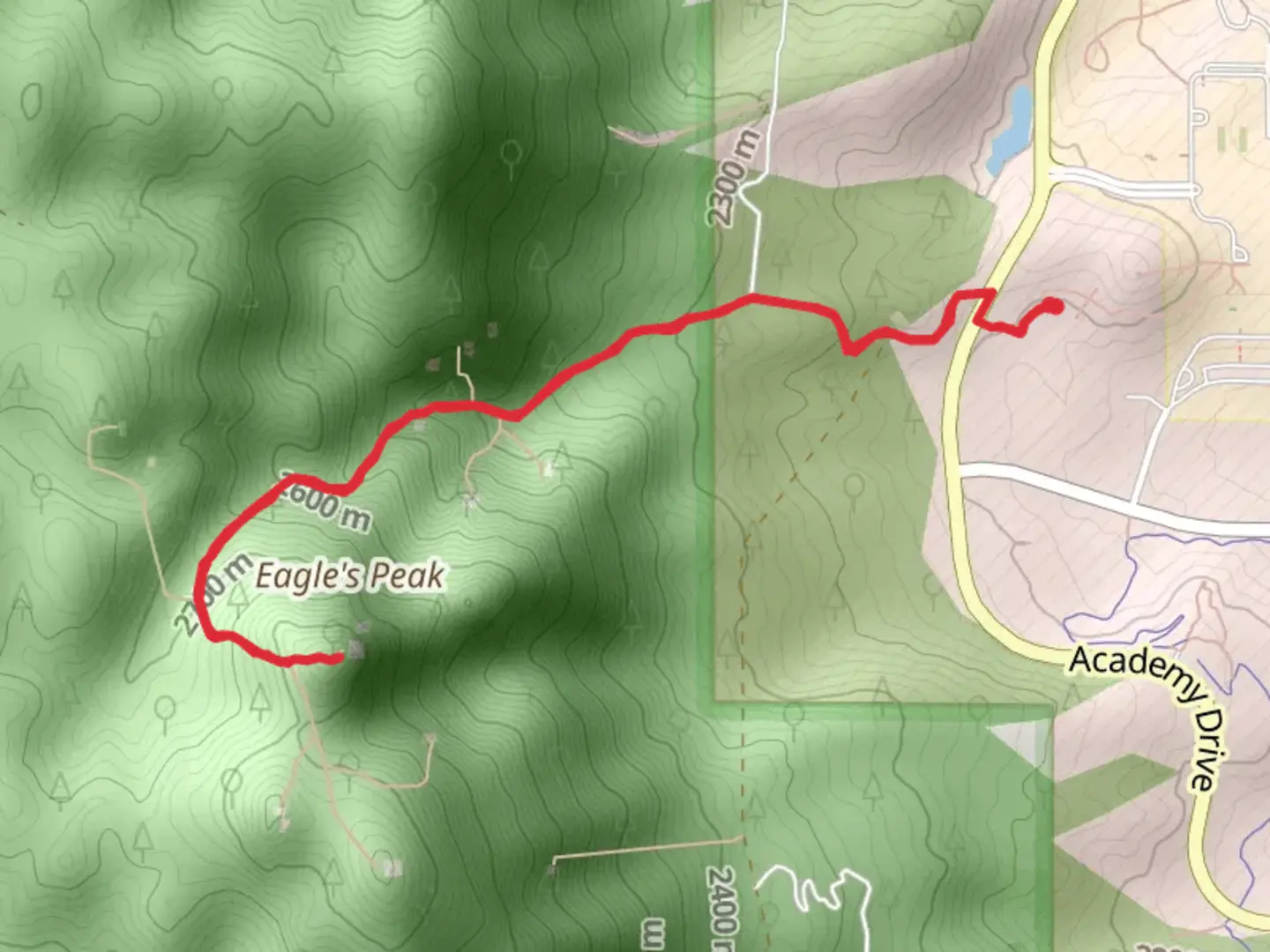An image depicting the trail Eagle's Peak Trail and its surrounding area.