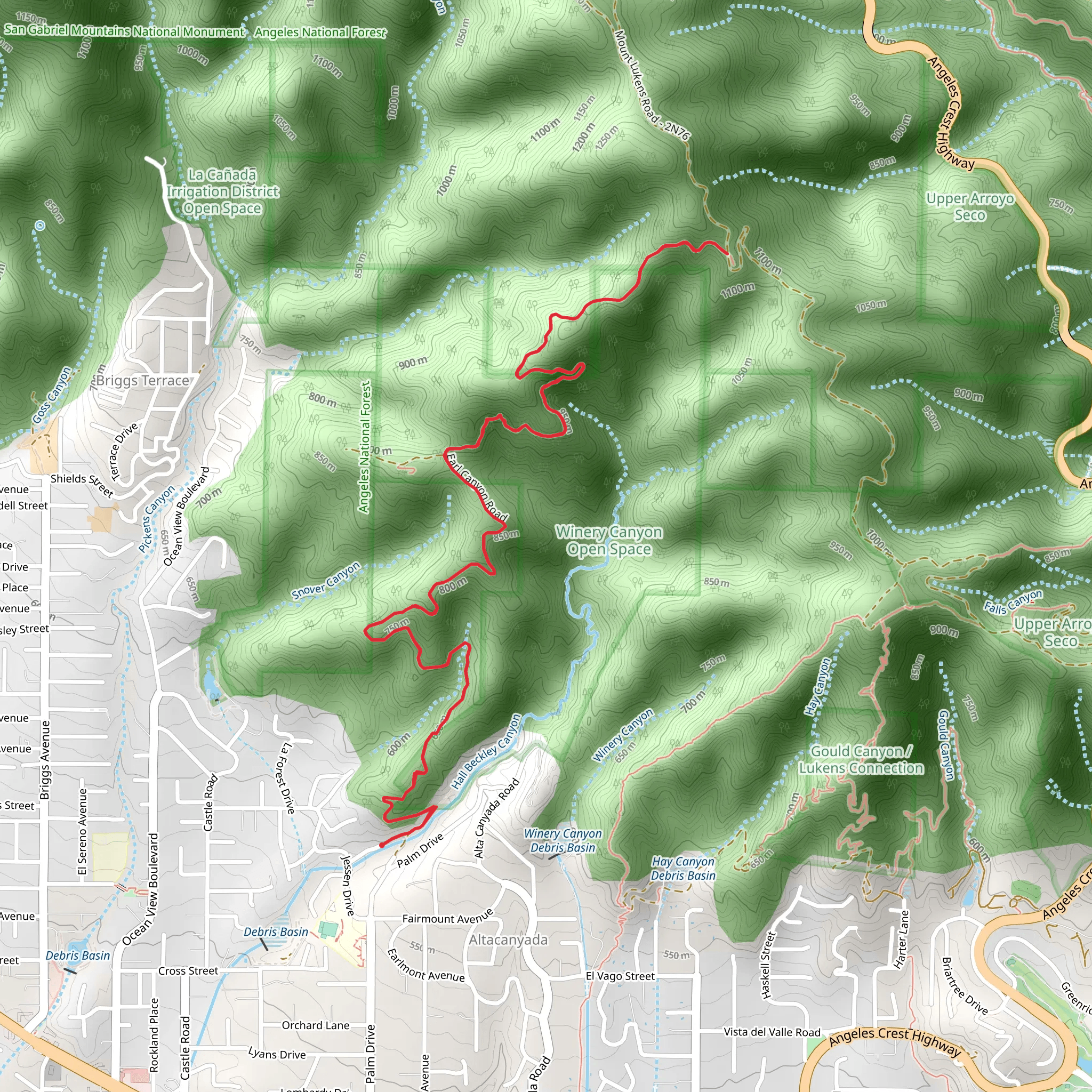 Earl Canyon Road mobile static map