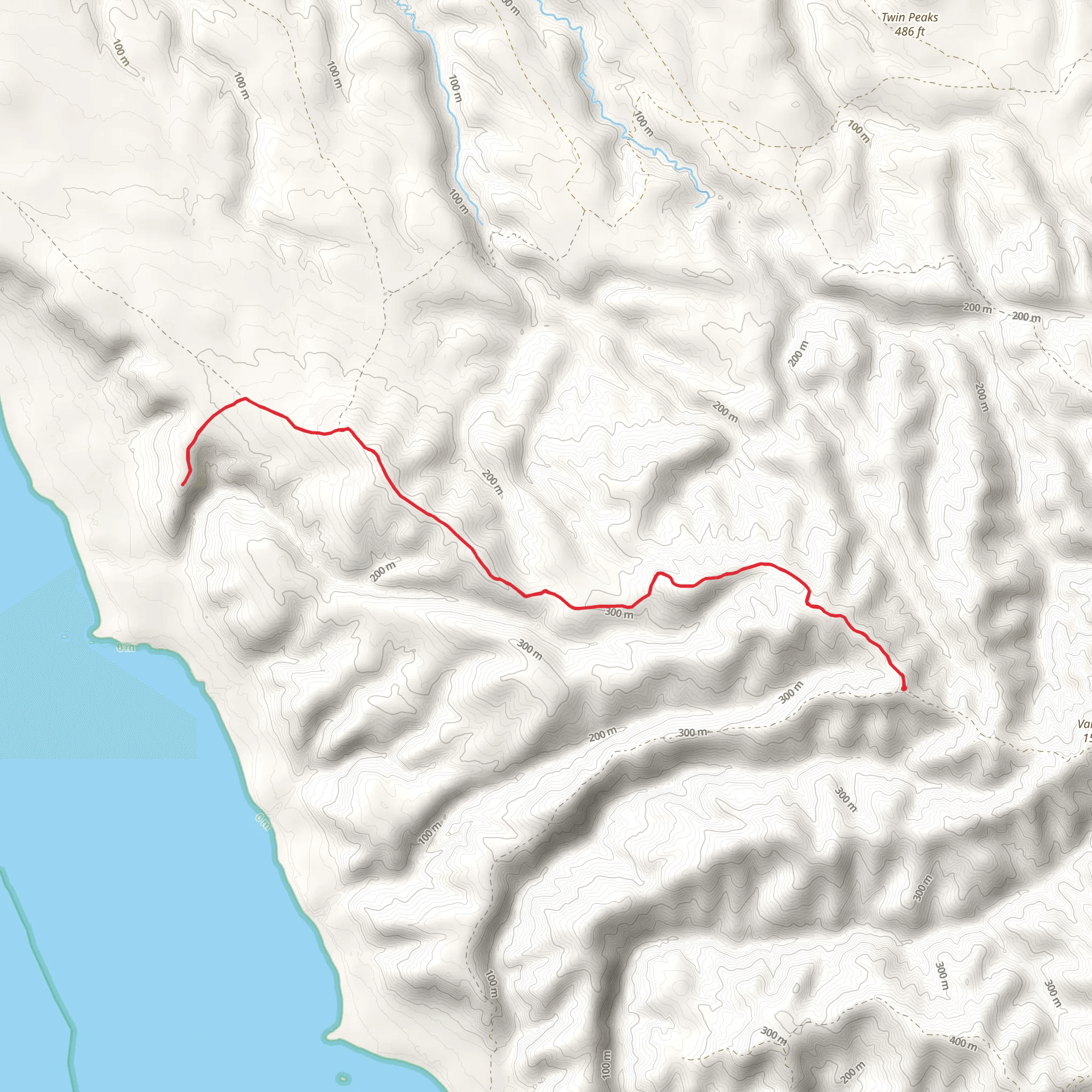 Fenceline Road Trail via Burma Road Trail mobile static map