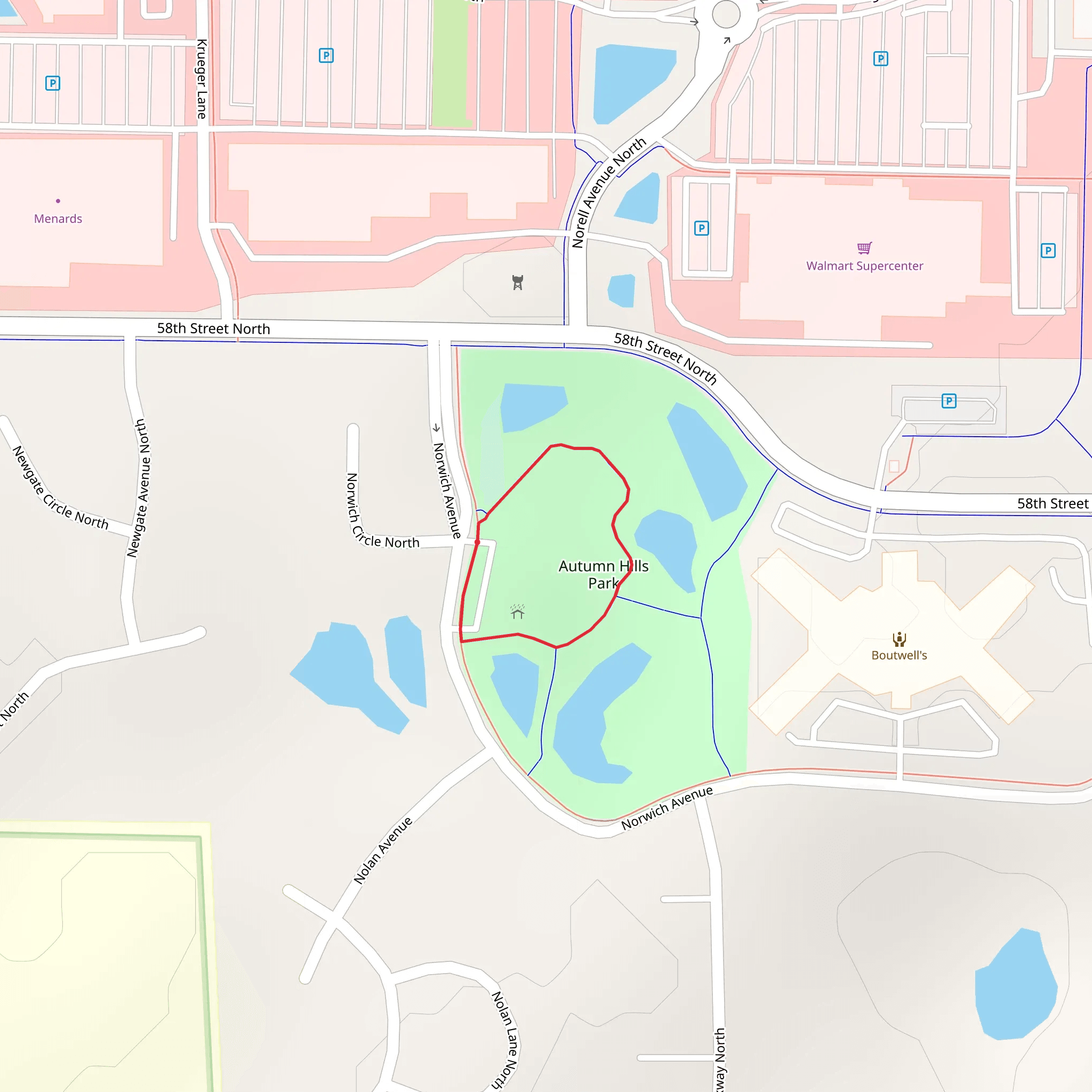 Autumn Hills Park Loop mobile static map
