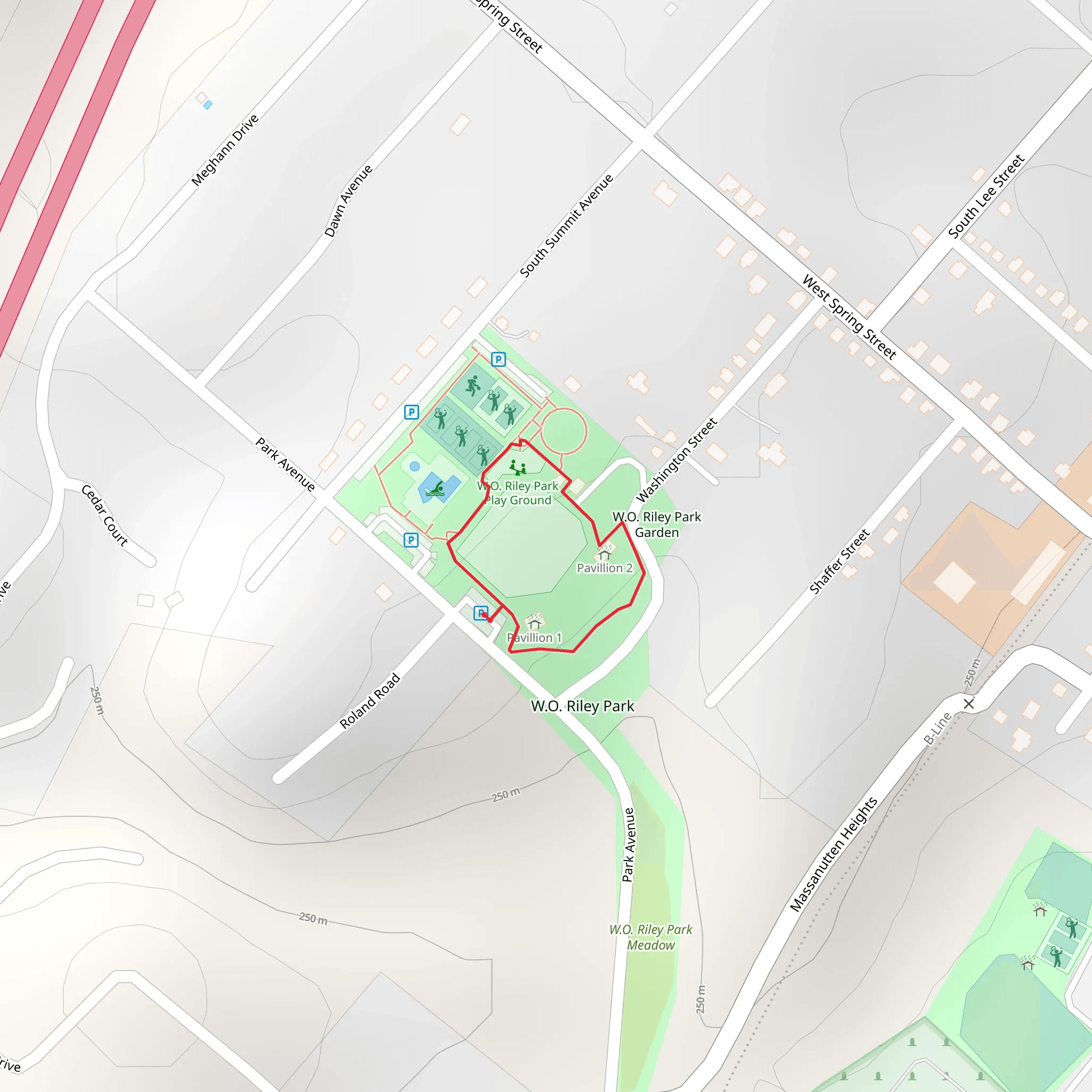W O Riley Park Loop mobile static map