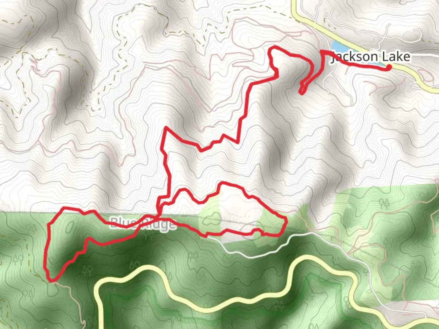 An image depicting the trail Jackson Lake and Pacific Crest Loop Trail and its surrounding area.
