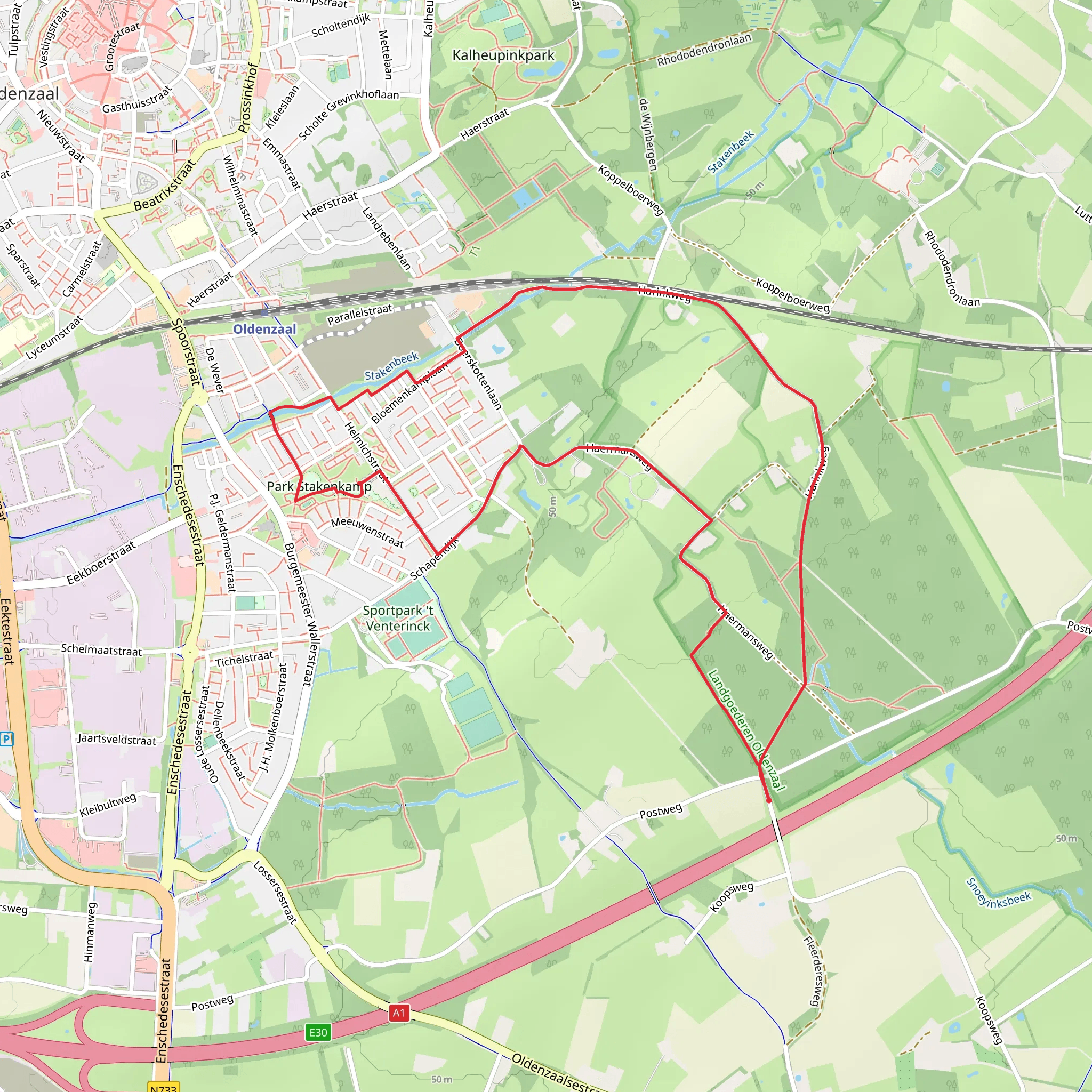 Boerskotten and Harink Weg Loop mobile static map