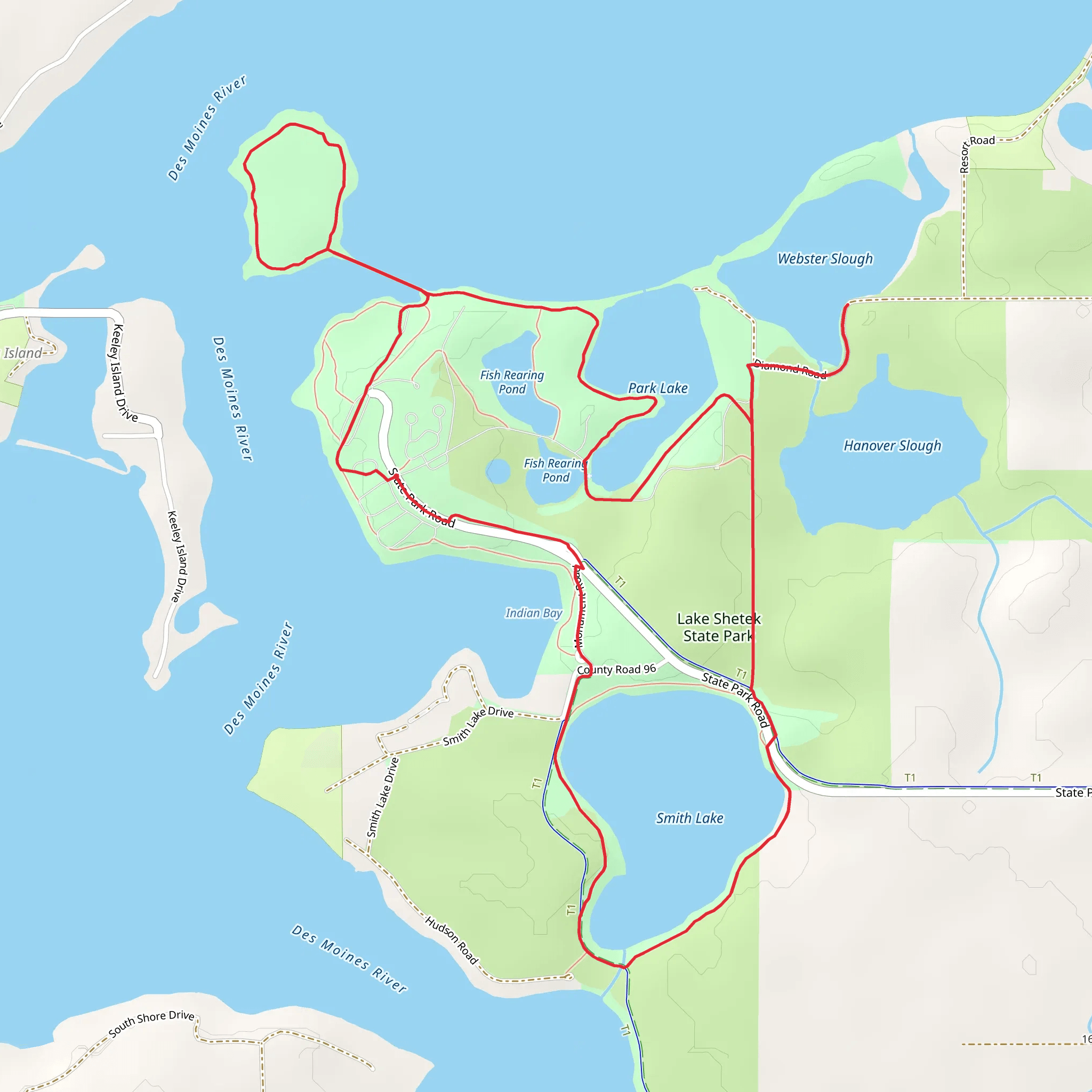 Lake Shetek State Park Loop mobile static map