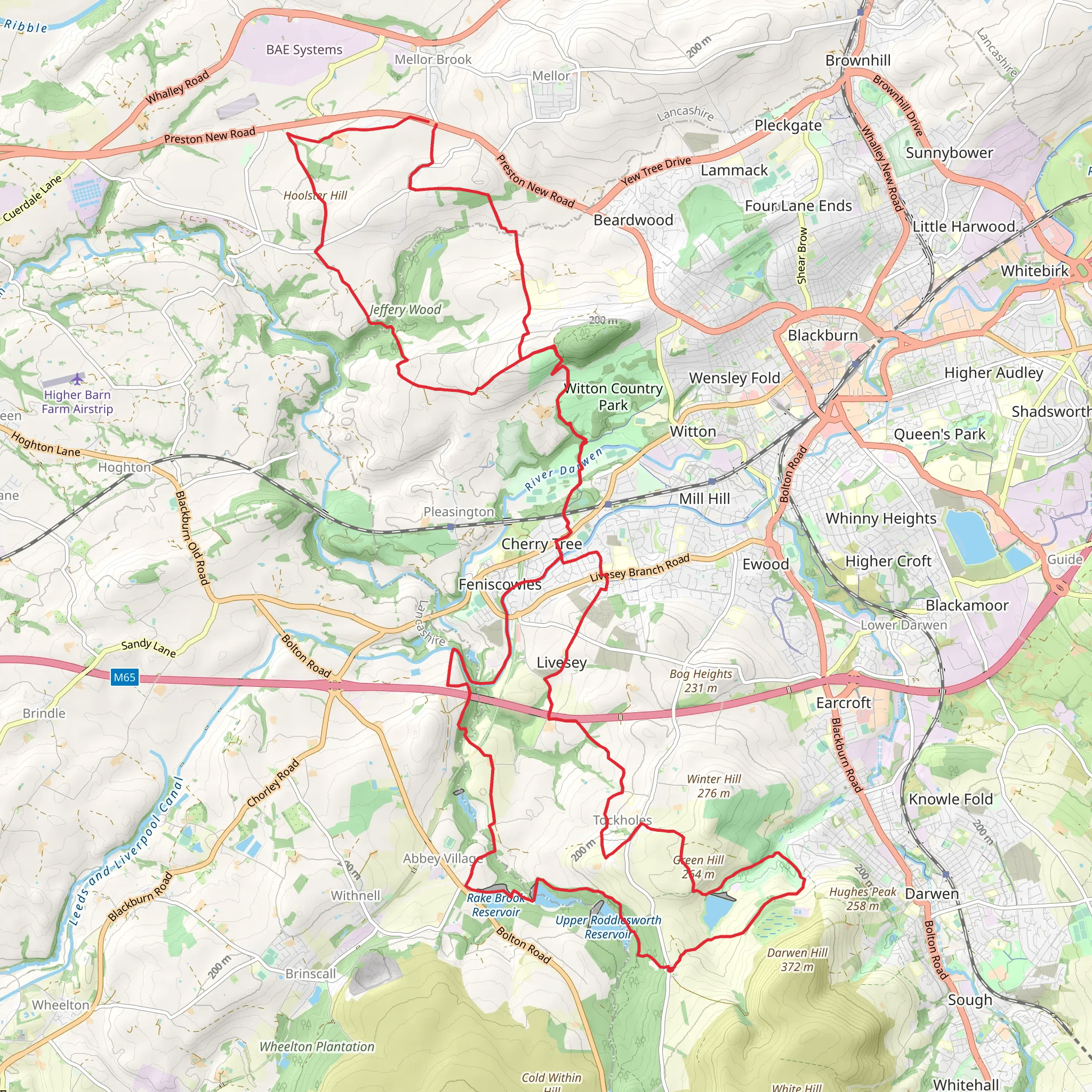 Lancashire Walk from Tockholes mobile static map