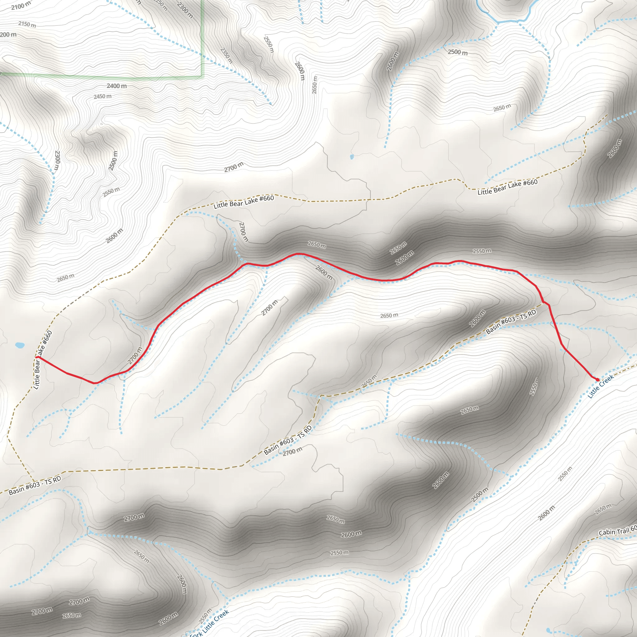 East Unaweep Trail mobile static map