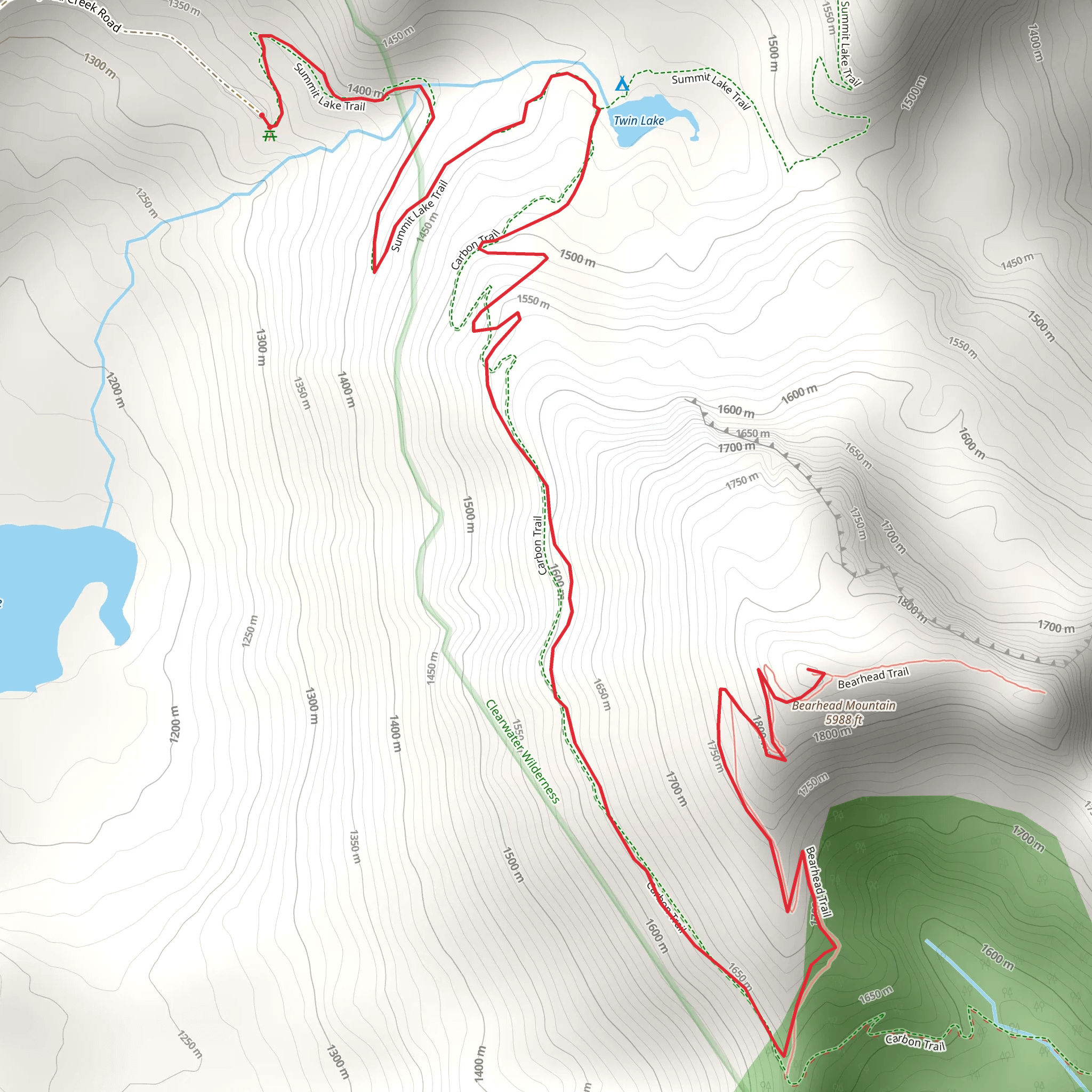 Bearhead Trail mobile static map