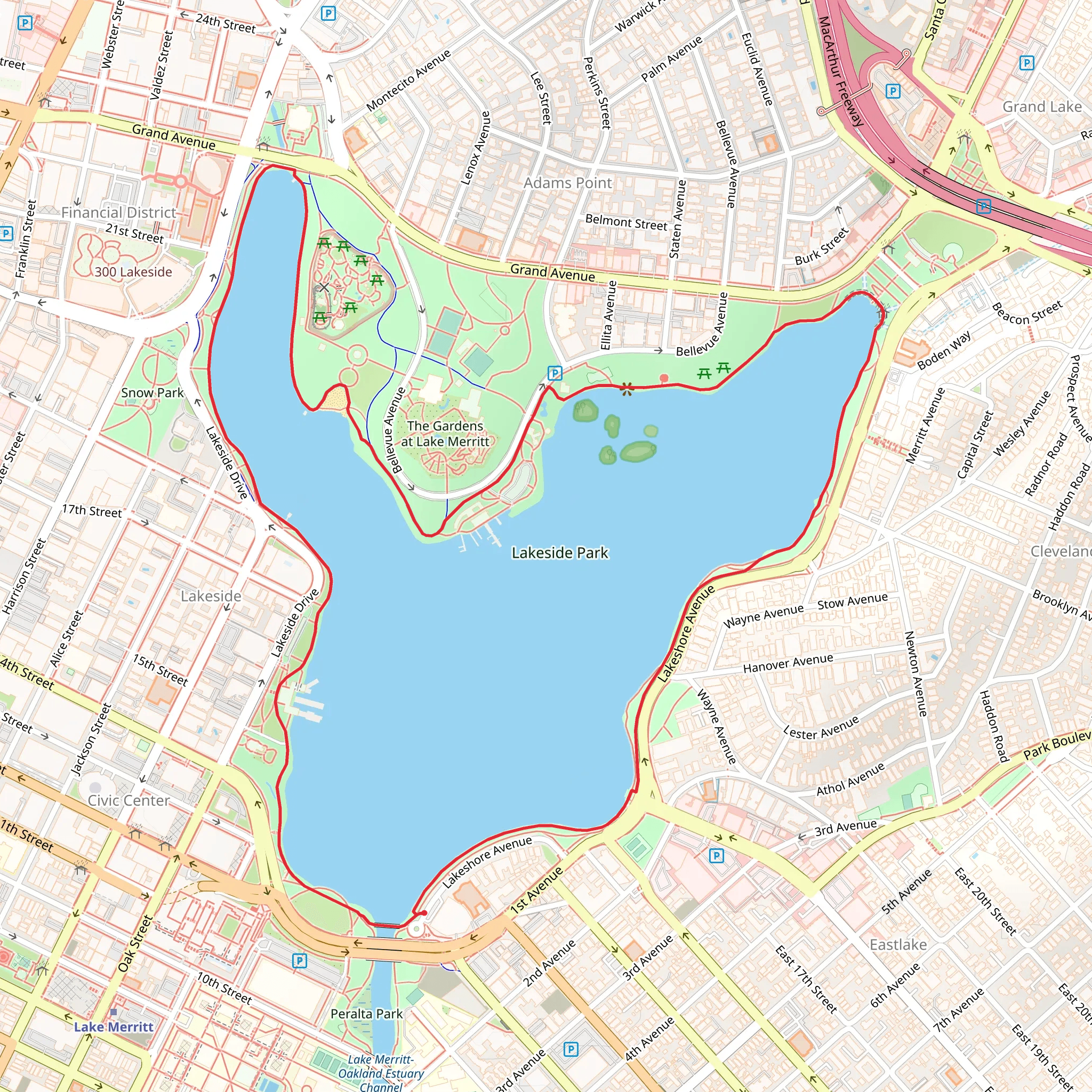 Lake Merritt Loop mobile static map