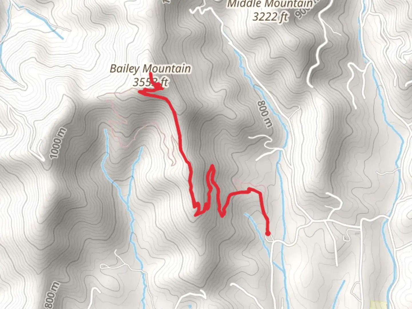 An image depicting the trail Bailey Mountain via Richard L Hoffman Trail and its surrounding area.