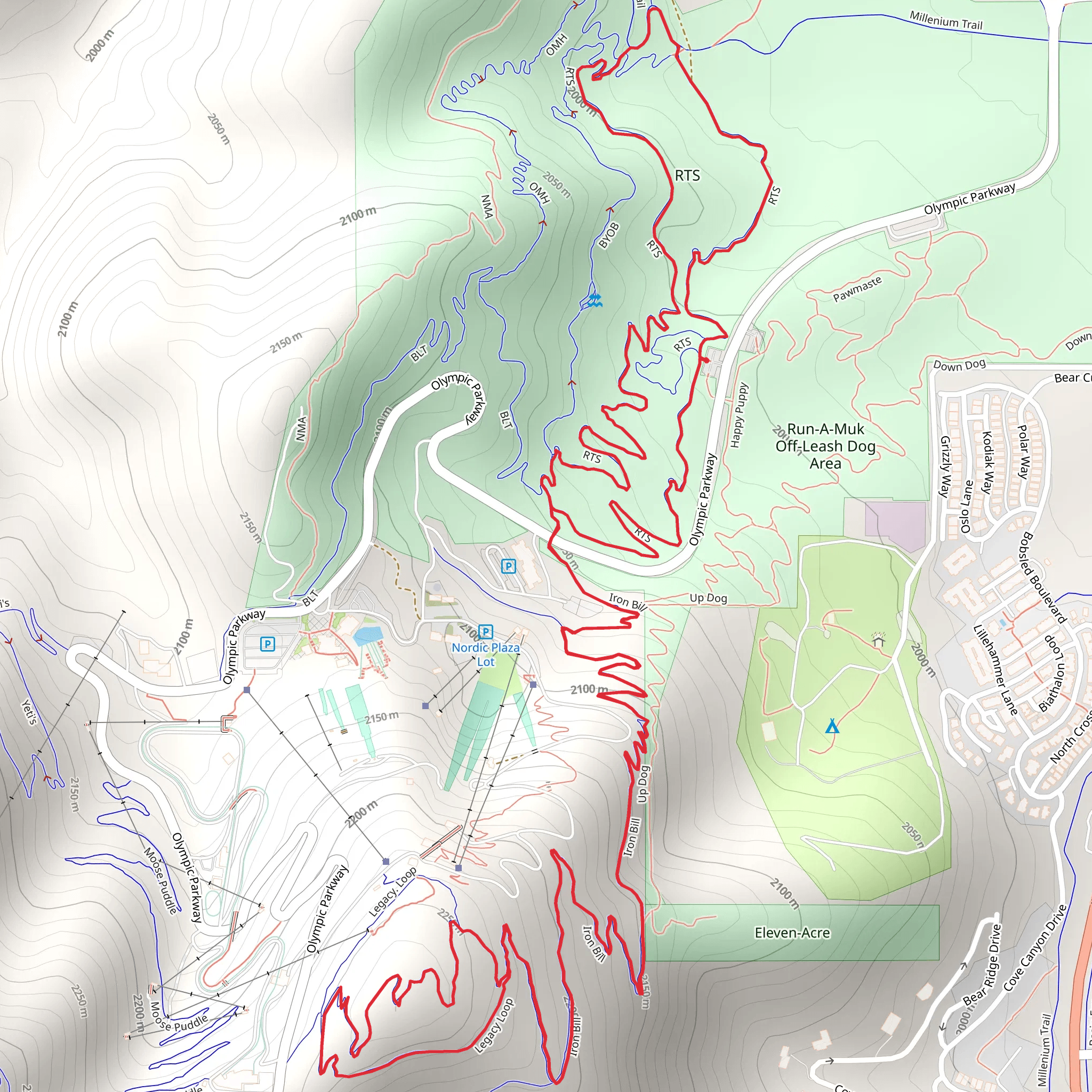 RTS, Iron Bill and Legacy Ridge Loop mobile static map