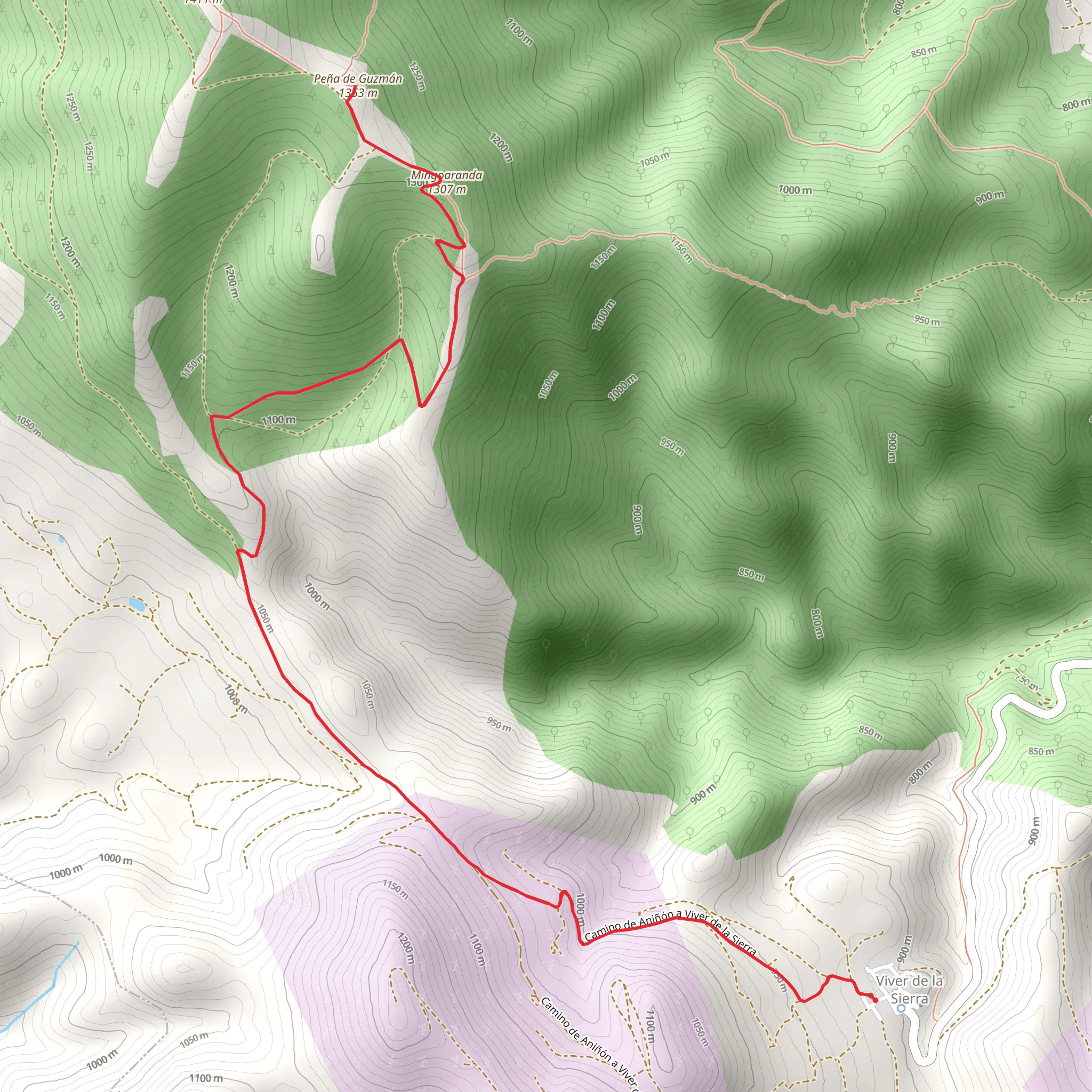 Viver de la Sierra - Peña Guzman or el Tolmo PR Z 70 mobile static map