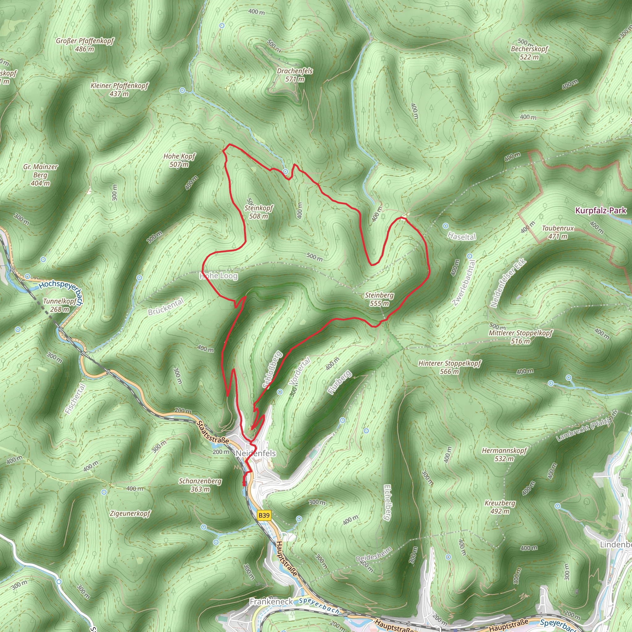 Pfaelzer Huettensteig Loop mobile static map