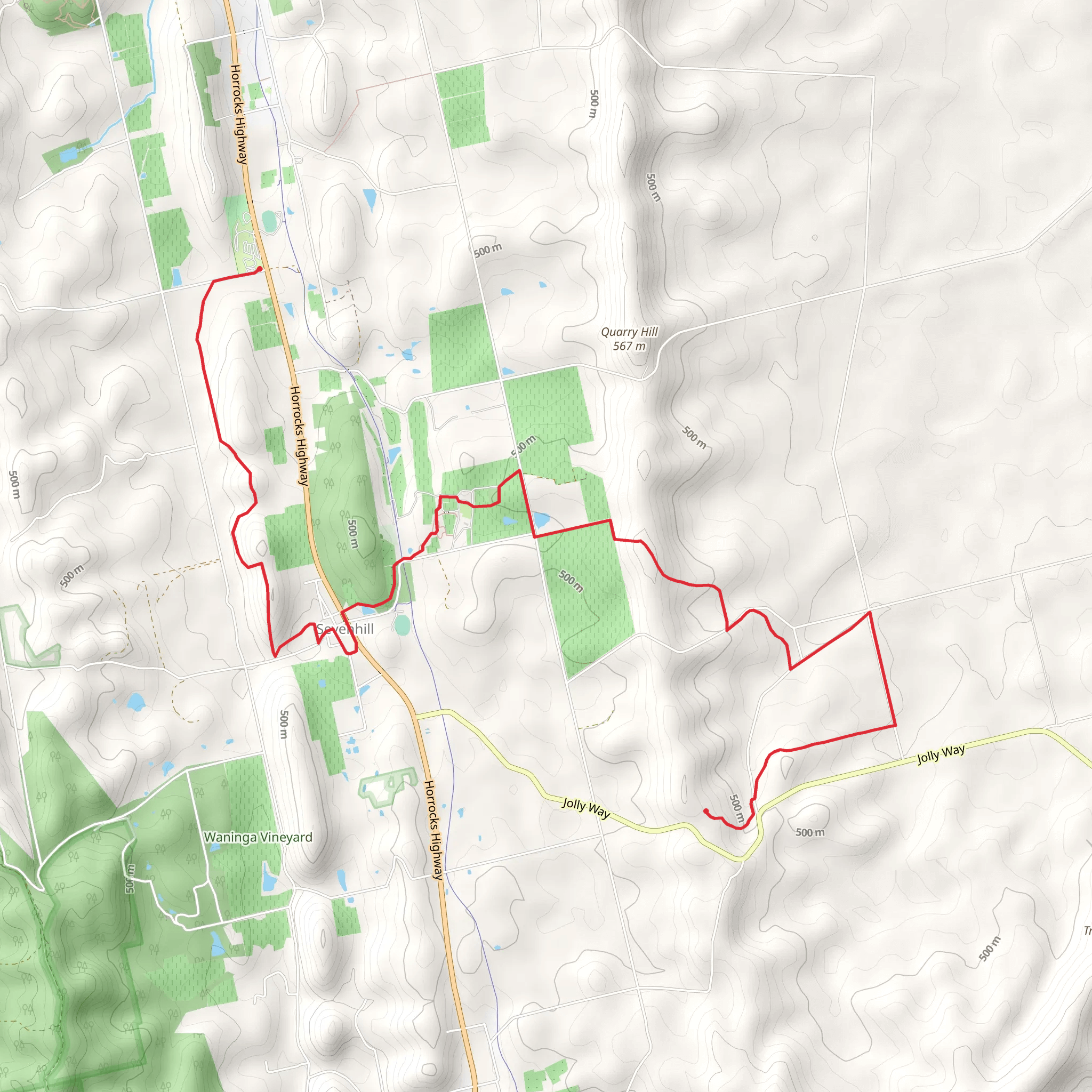 Polish Hill River to Clare Walk mobile static map