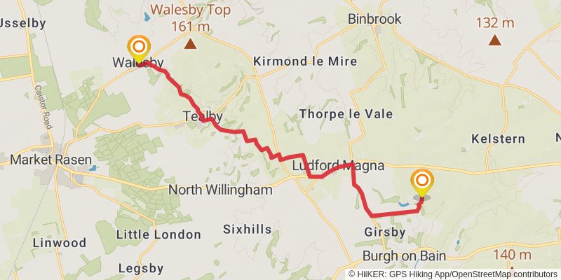Lincs Wold Way stage 4 Map