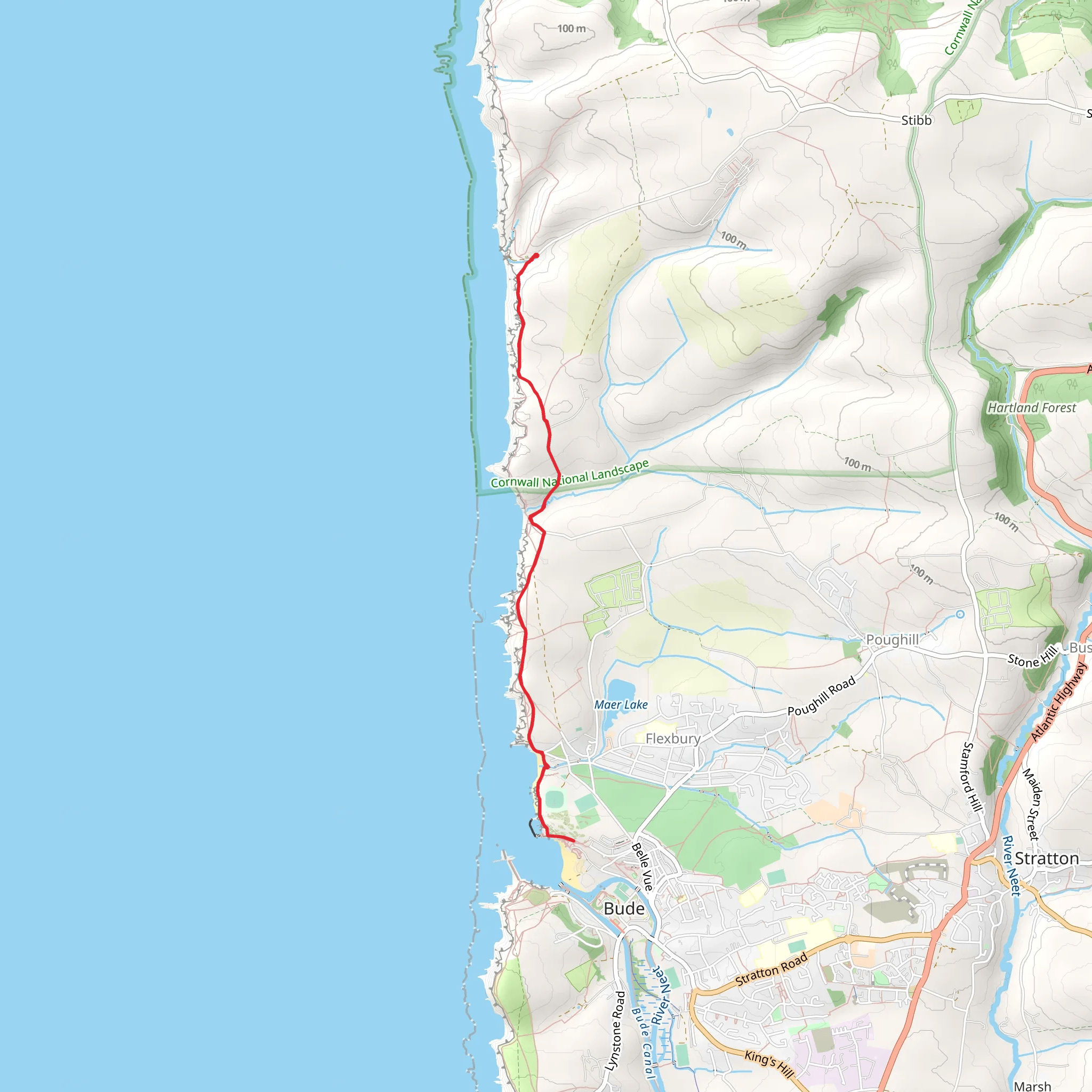 Sandy Mouth Beach to Summerleaze Beach Walk mobile static map