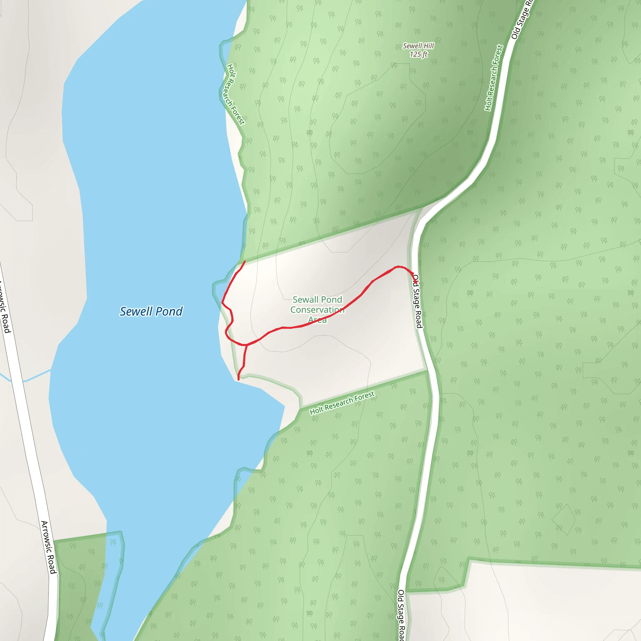 Sewell Pond from Old Stage Road mobile static map