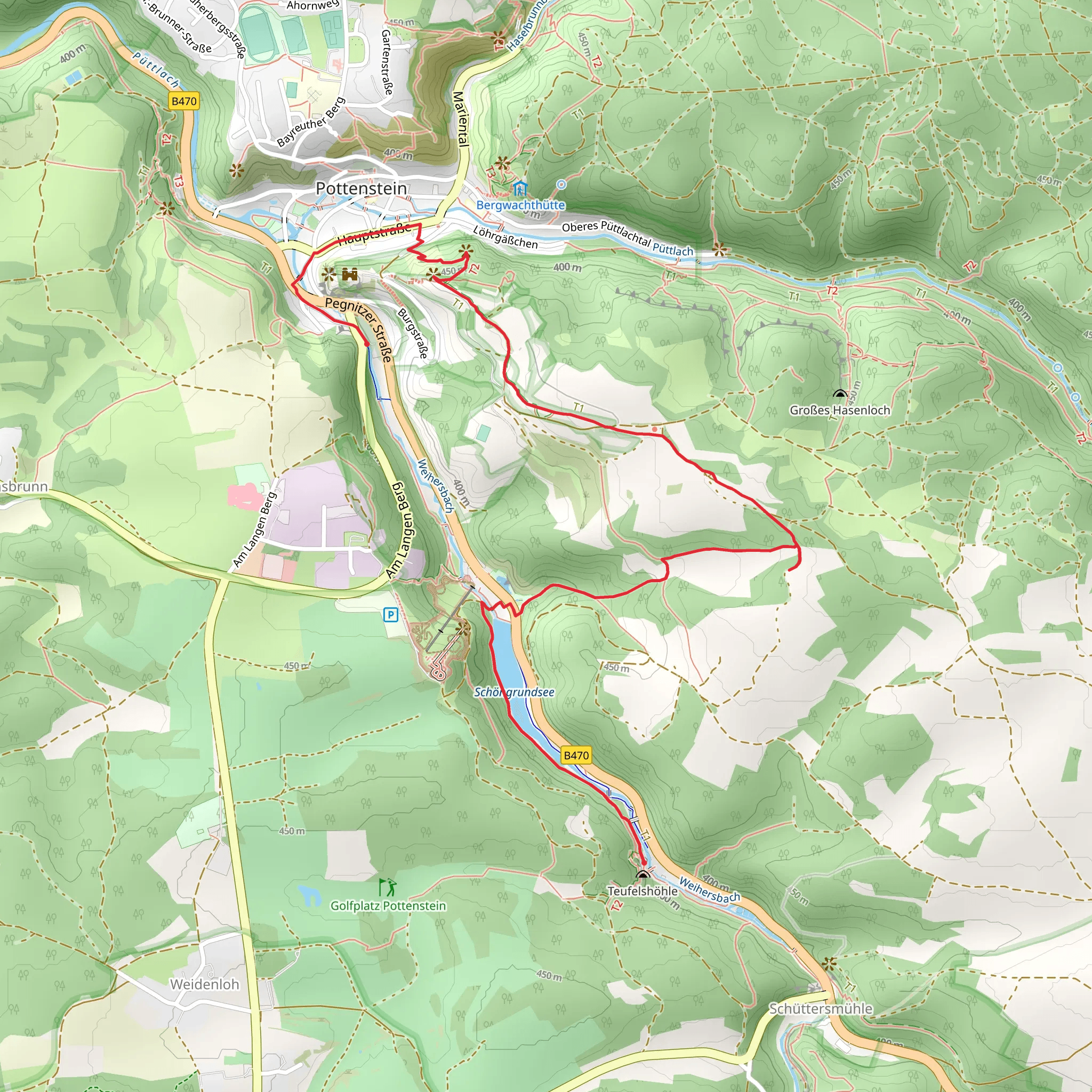 Schoengrundsee via Hirschaid Spies mobile static map