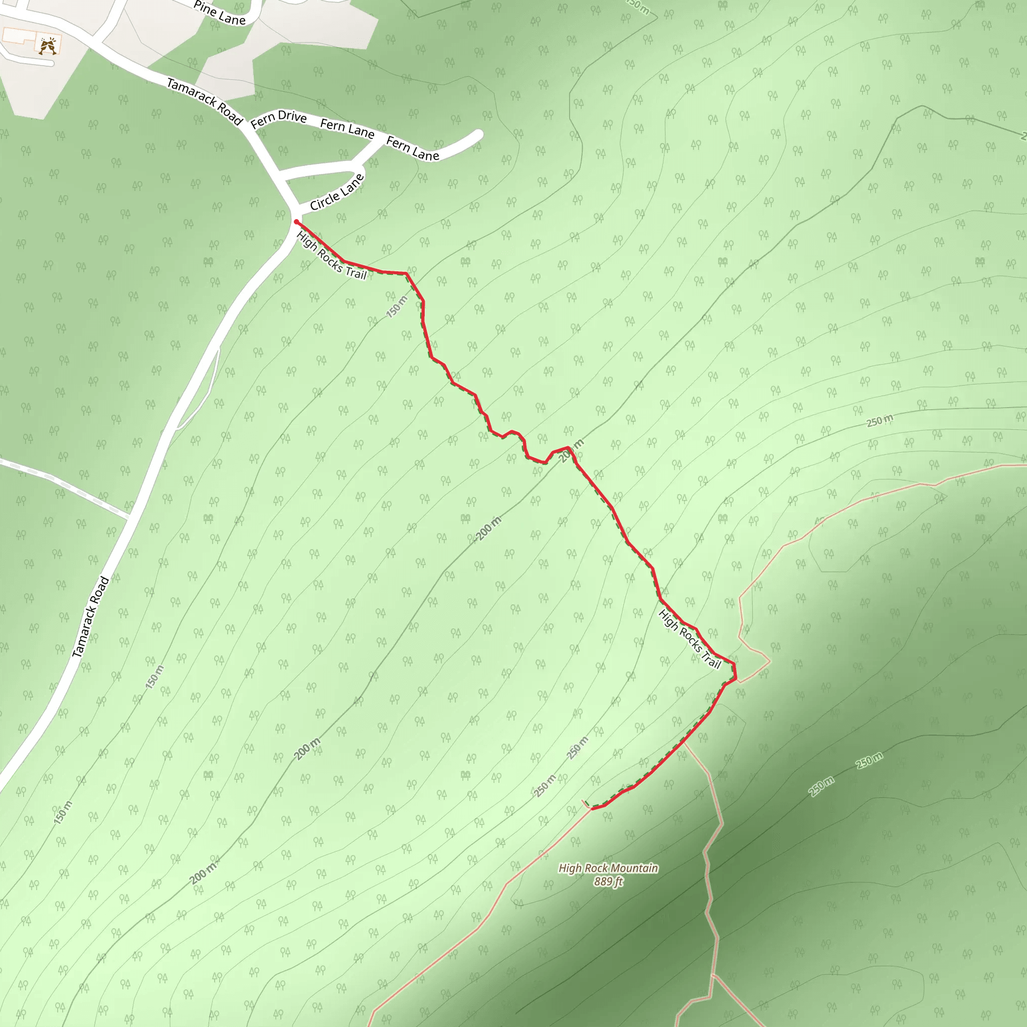 High Rocks Trail mobile static map