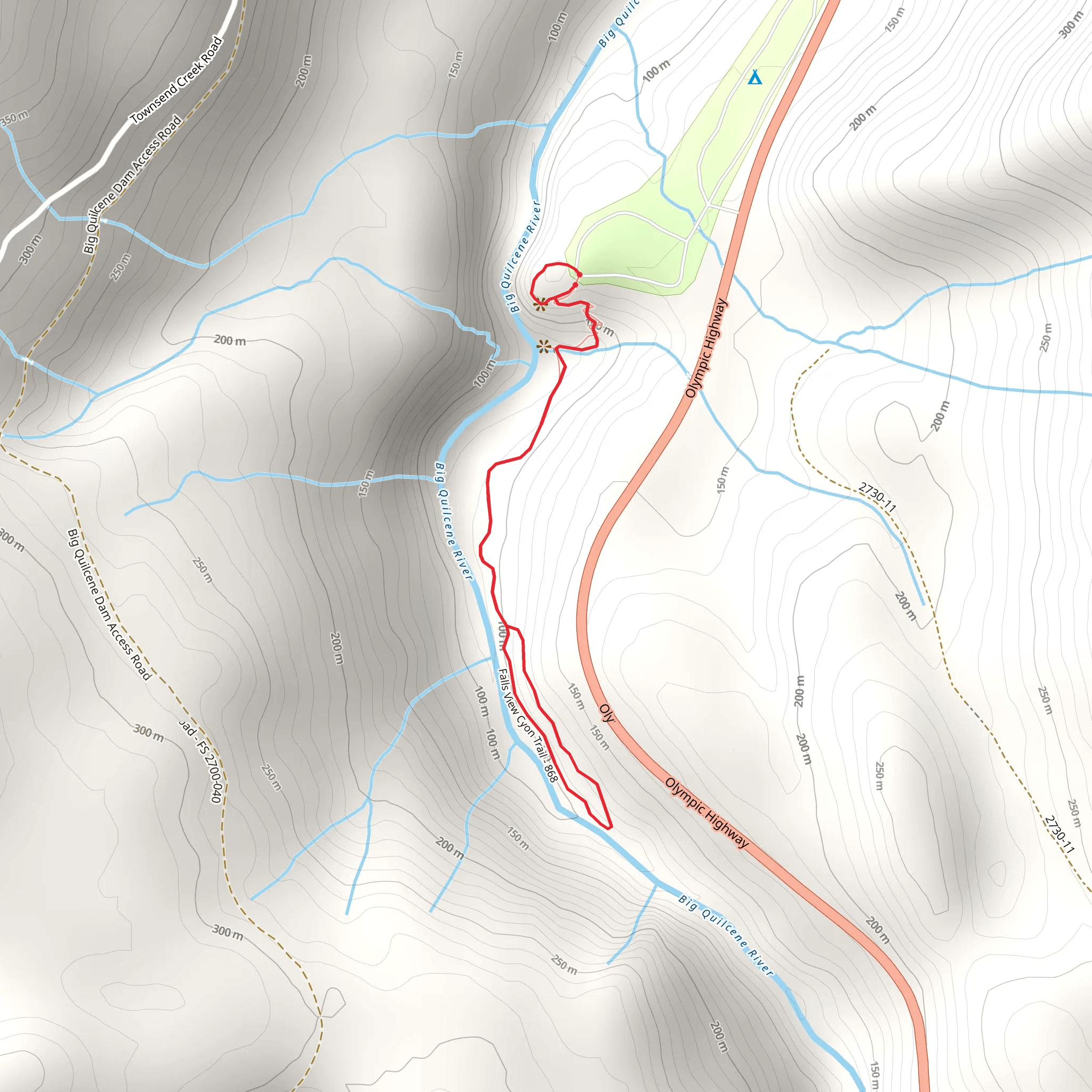 Falls View Canyon Trail mobile static map
