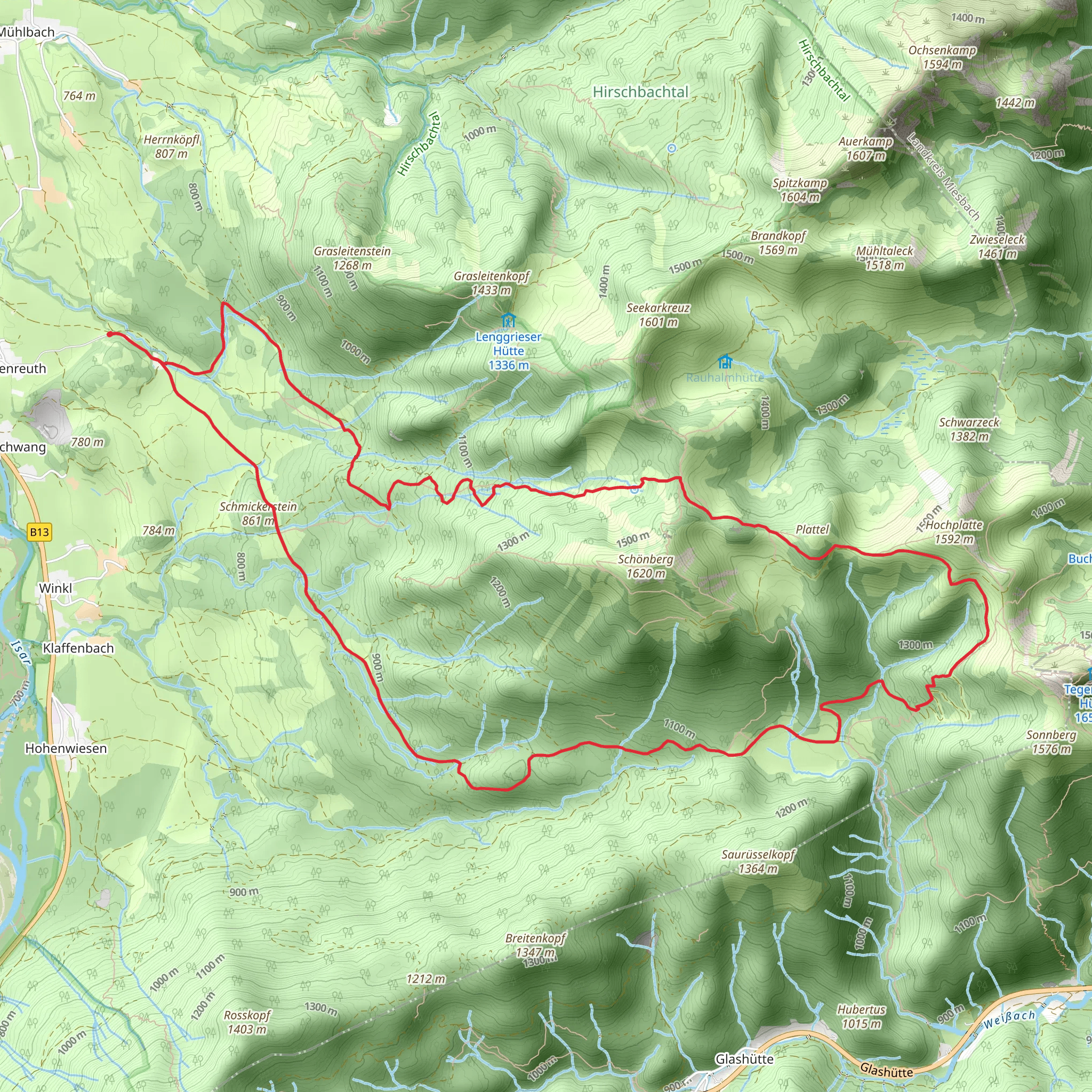 Platten and Gufelwand Loop mobile static map