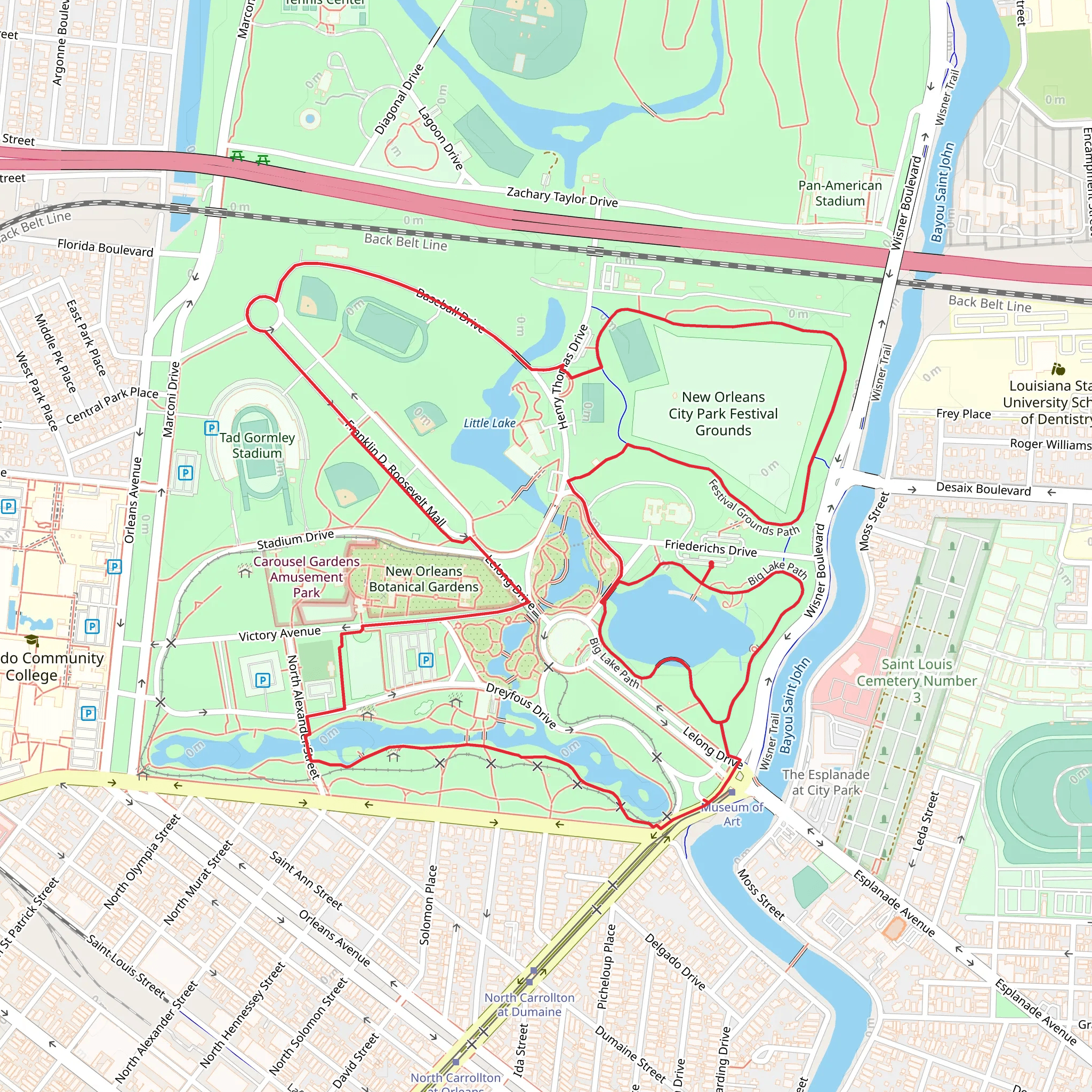 Big Lake and Festive Grounds Loop Path mobile static map