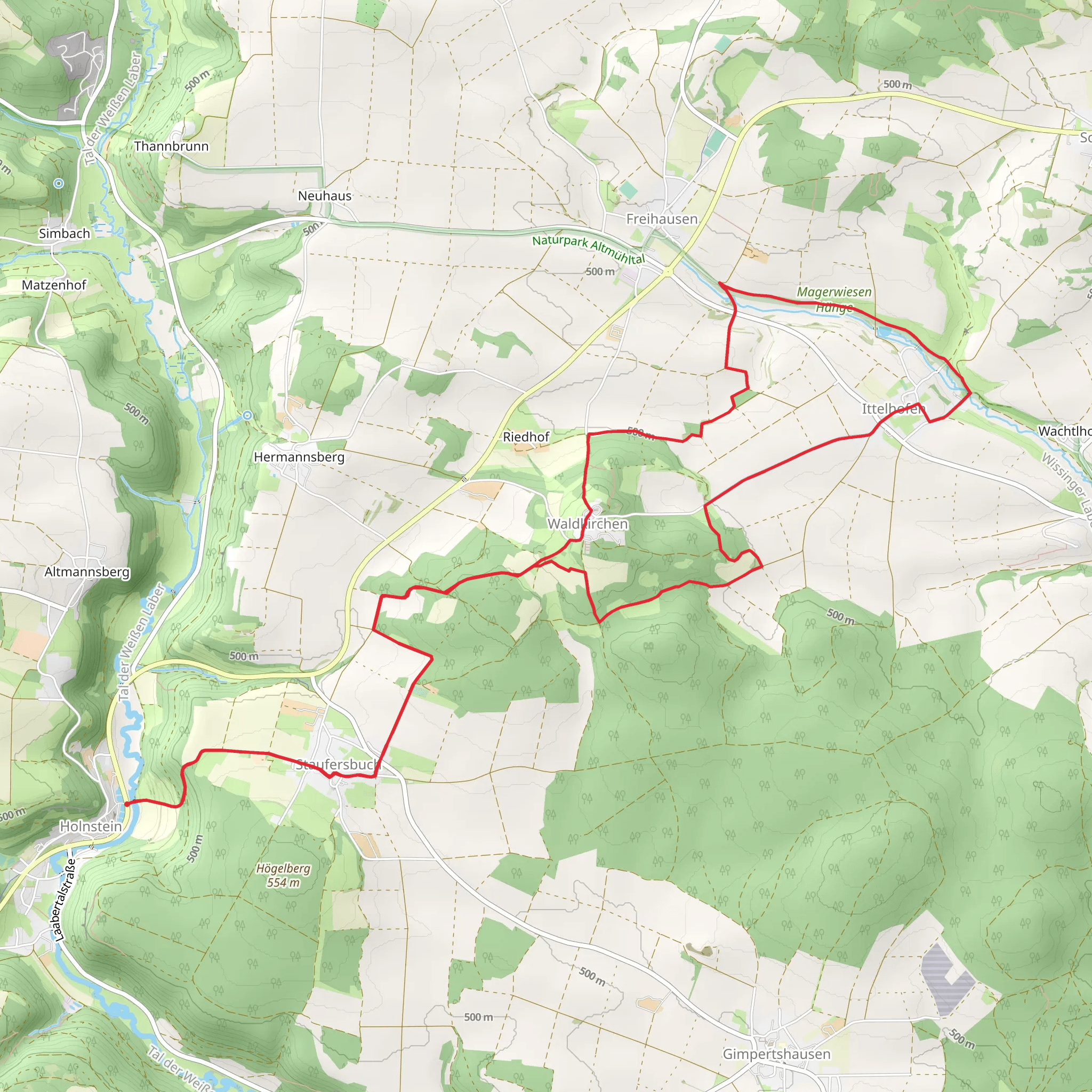 Holnstein to Ittelhofen Loop mobile static map