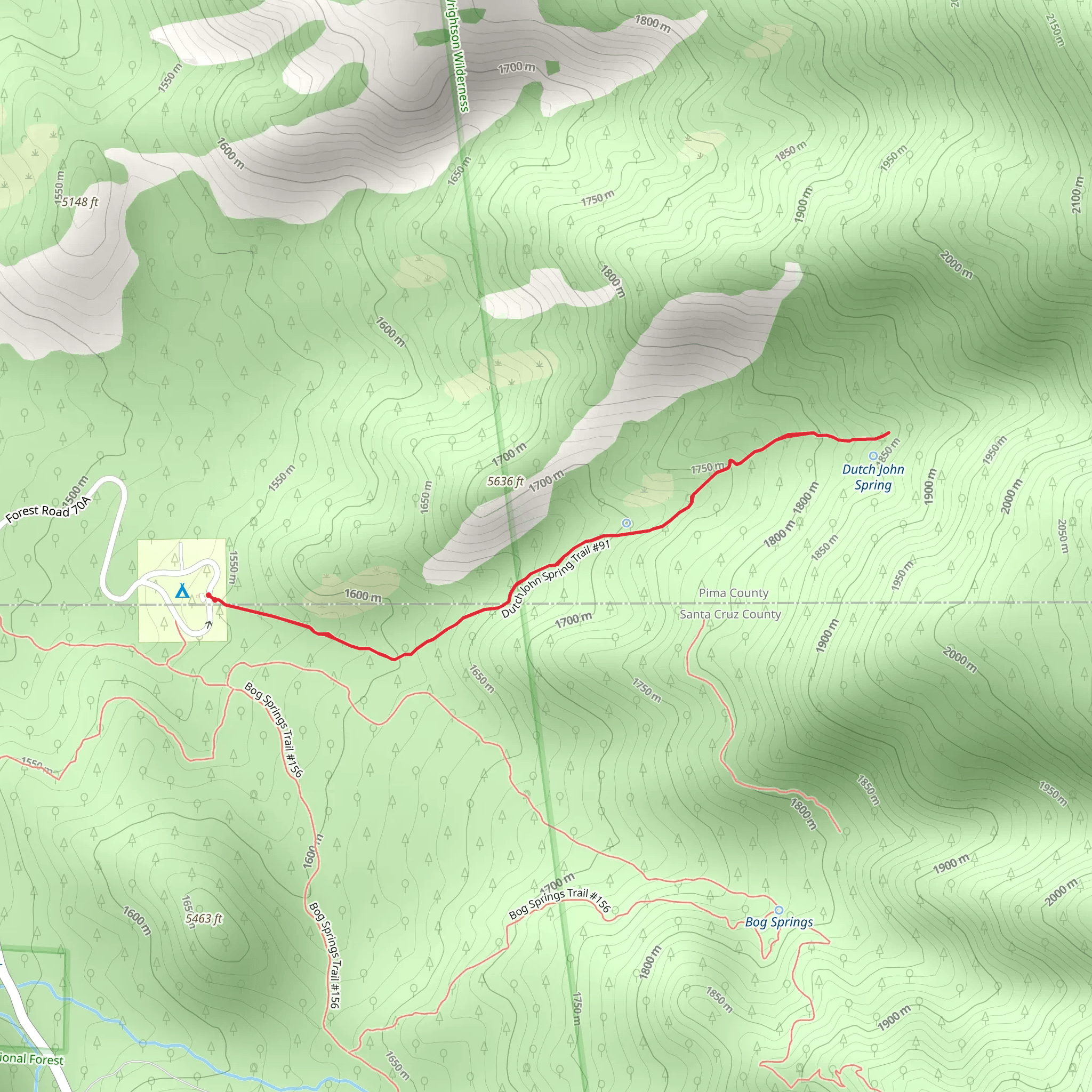 Dutch John Spring Trail mobile static map