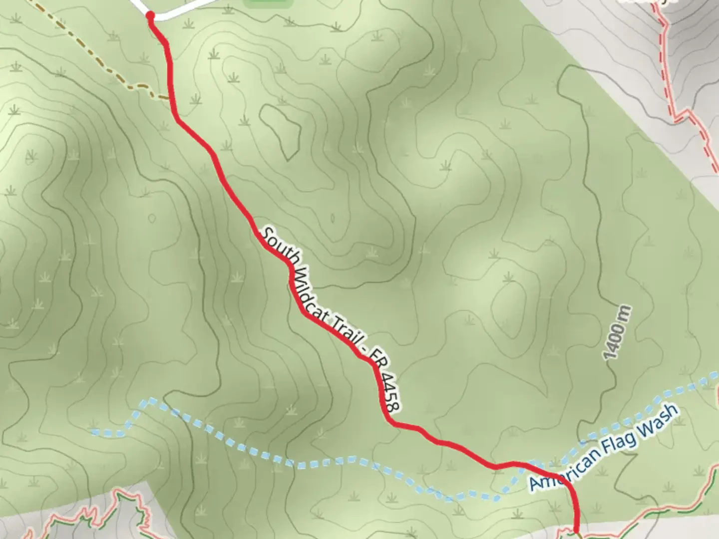 An image depicting the trail South Wildcat Trail and its surrounding area.