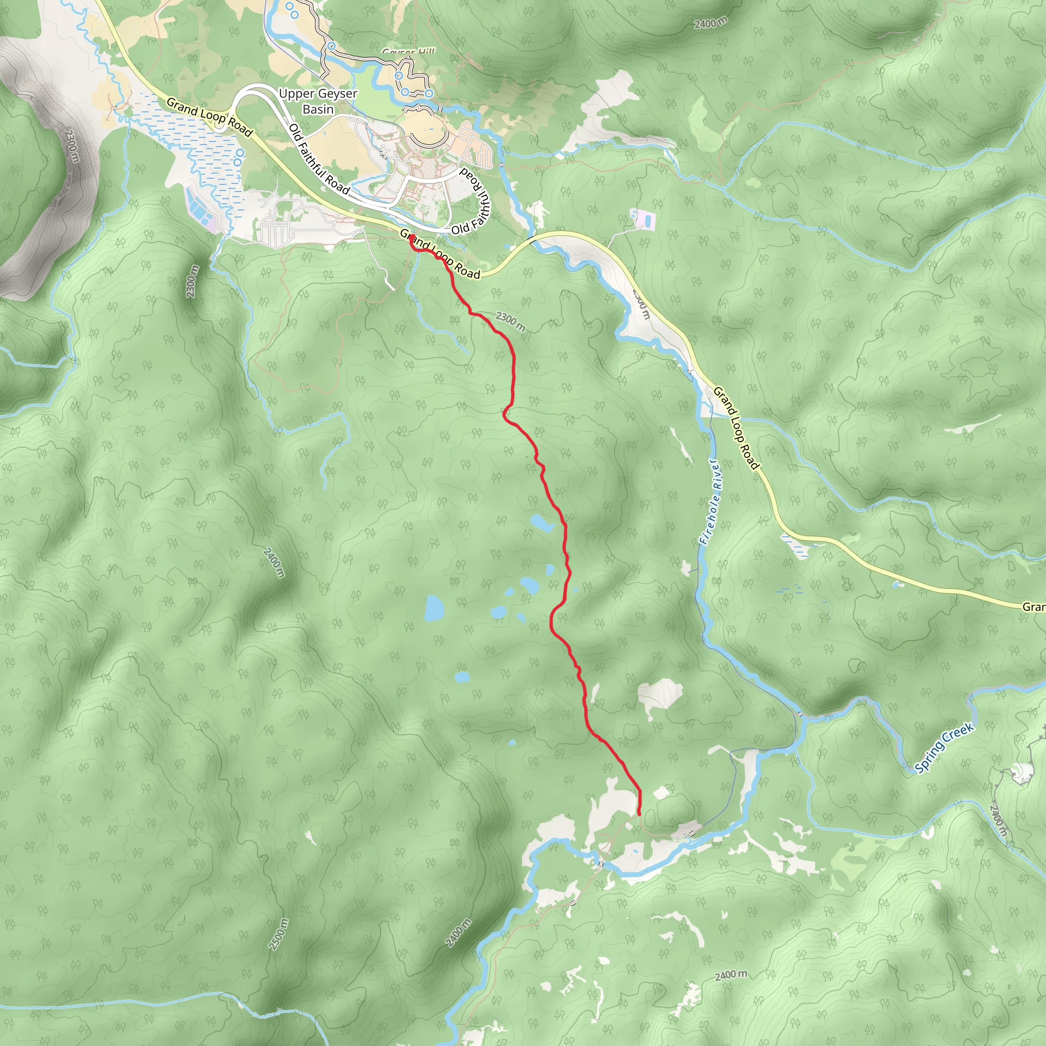 Howard Eaton Trail - Old Faithful Area mobile static map