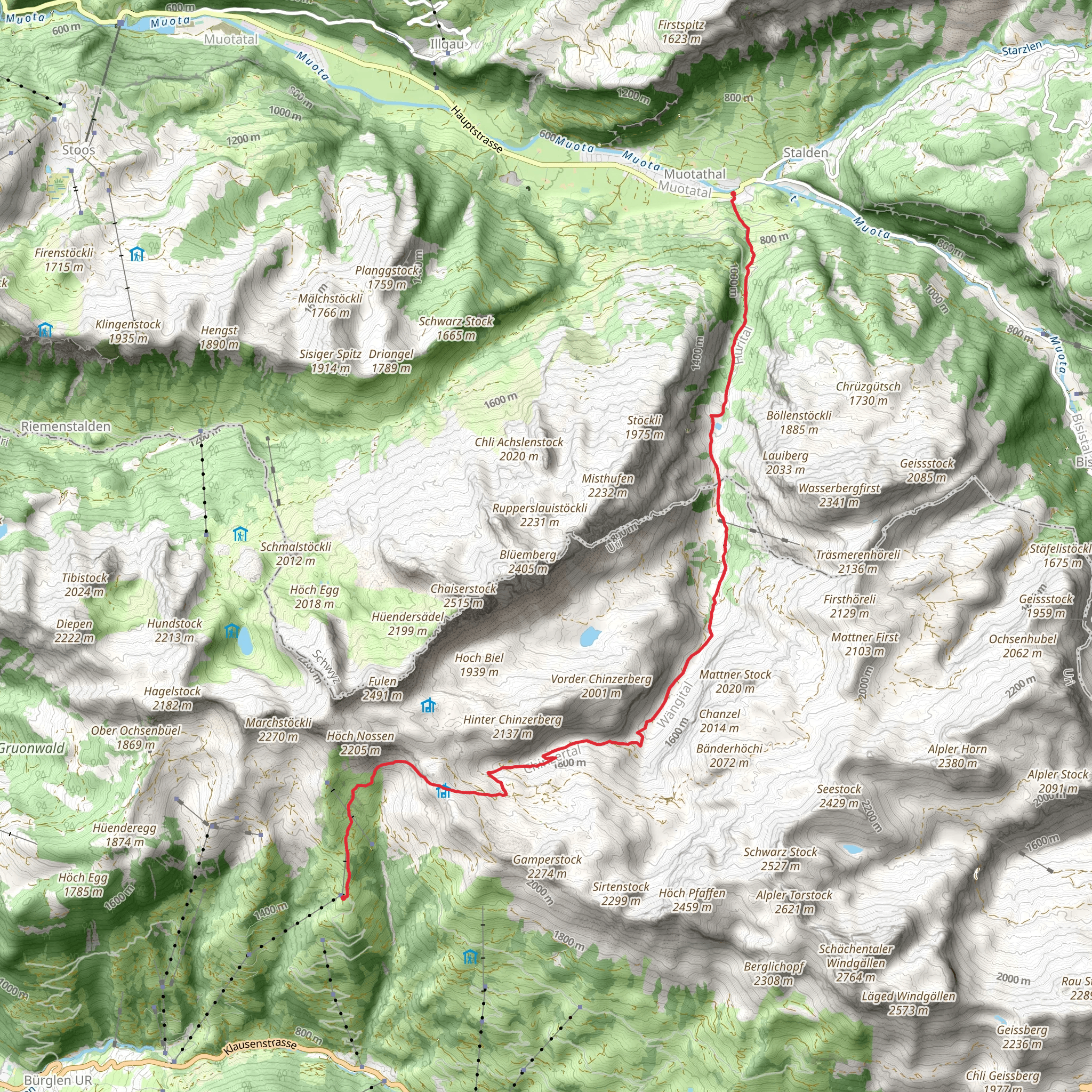 Biel-Chinzig–Muotathal mobile static map