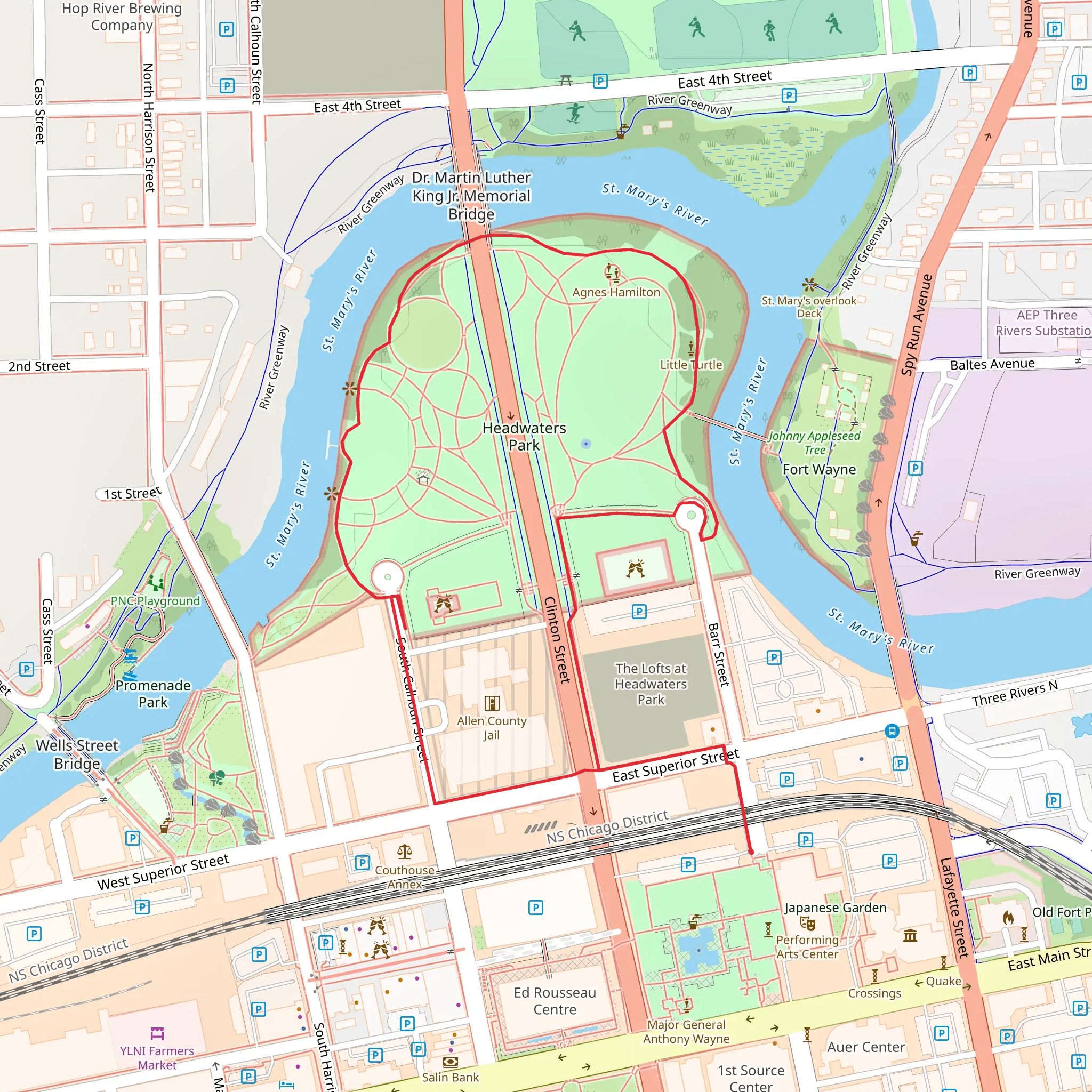 Headwaters Park Loop mobile static map